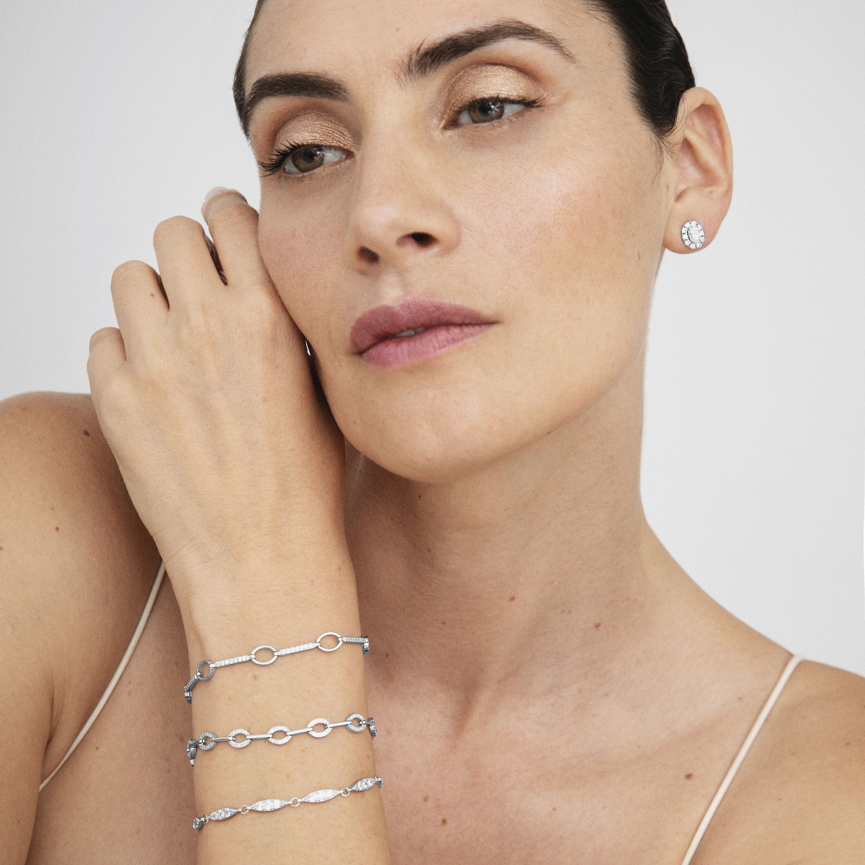 925 Sterling Silver Bracelet with Rhodium-Plated Brilliant Zirconia - Raiso