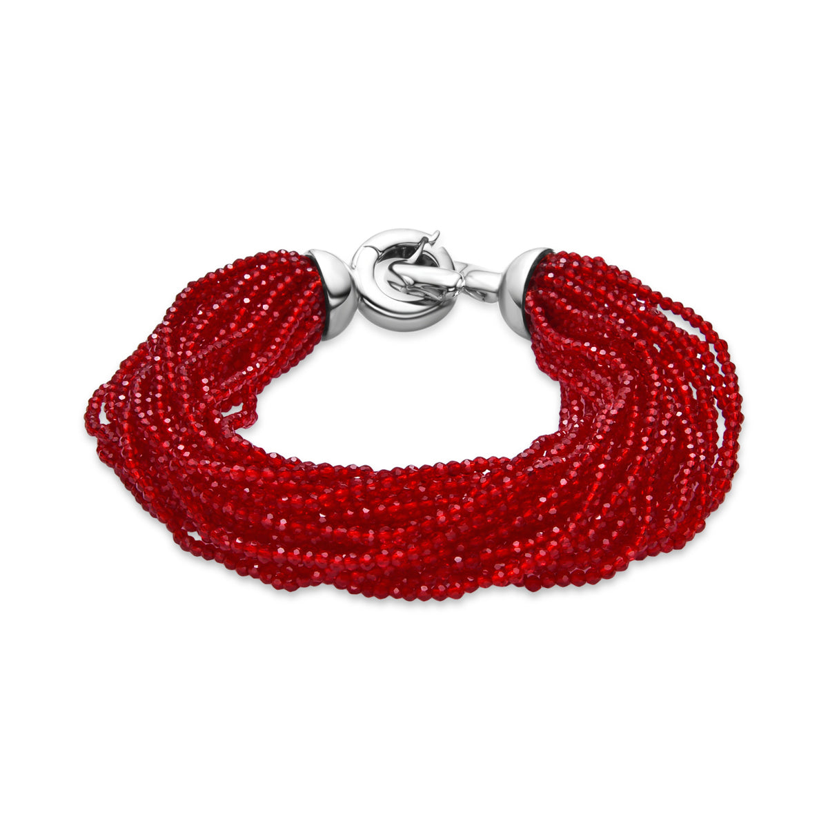 Red Crystal Bracelet with rhodium finish - Kibak