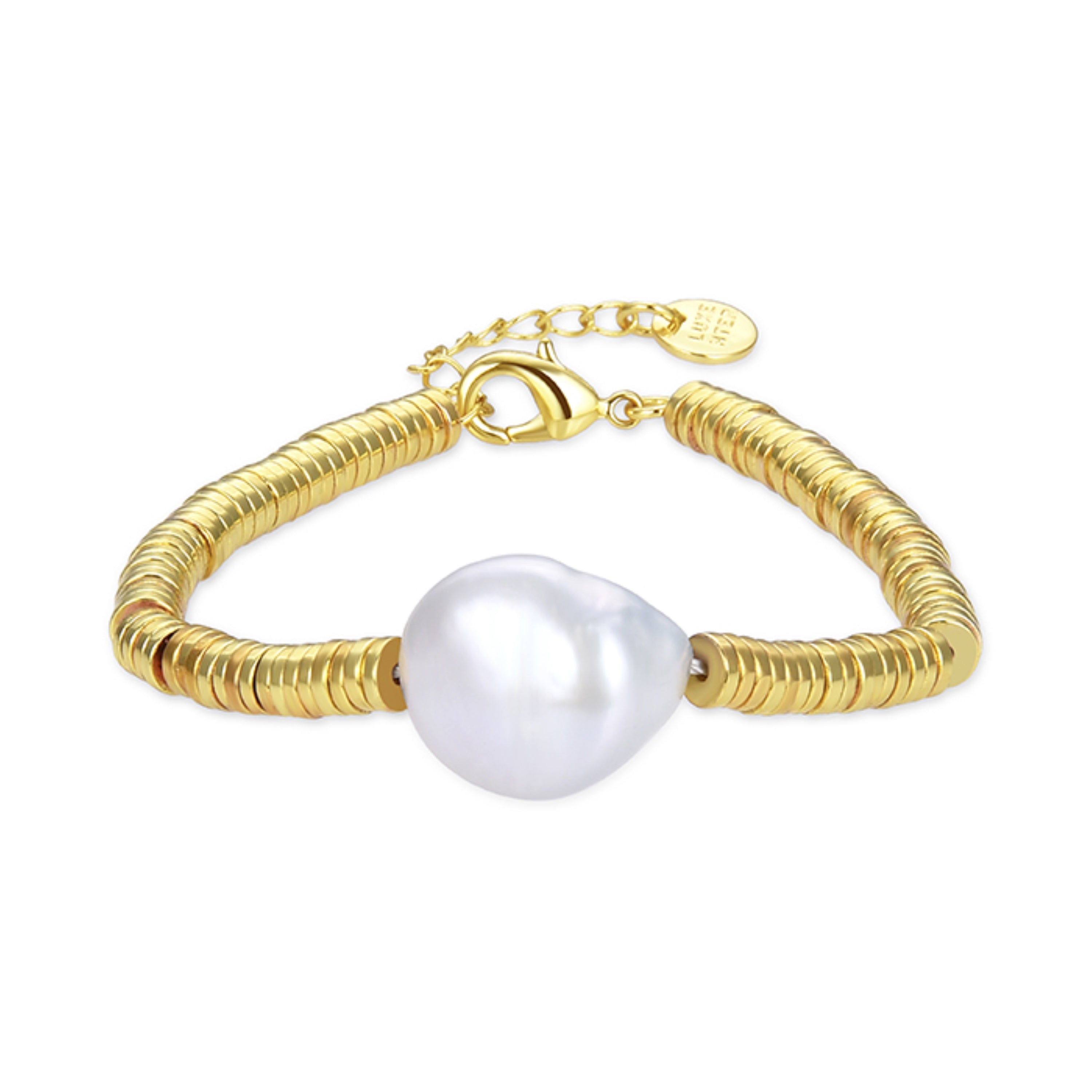 Golden Hematite Bracelet finished in 18K yellow gold - Siever