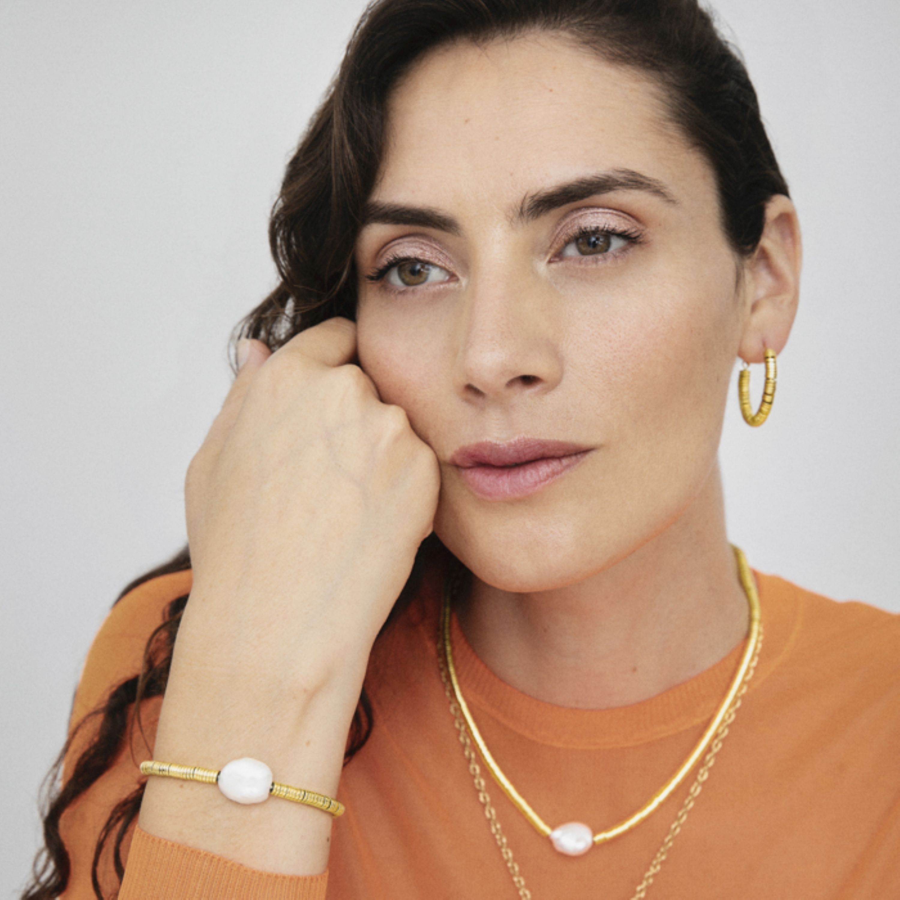 Golden Hematite Bracelet finished in 18K yellow gold - Siever