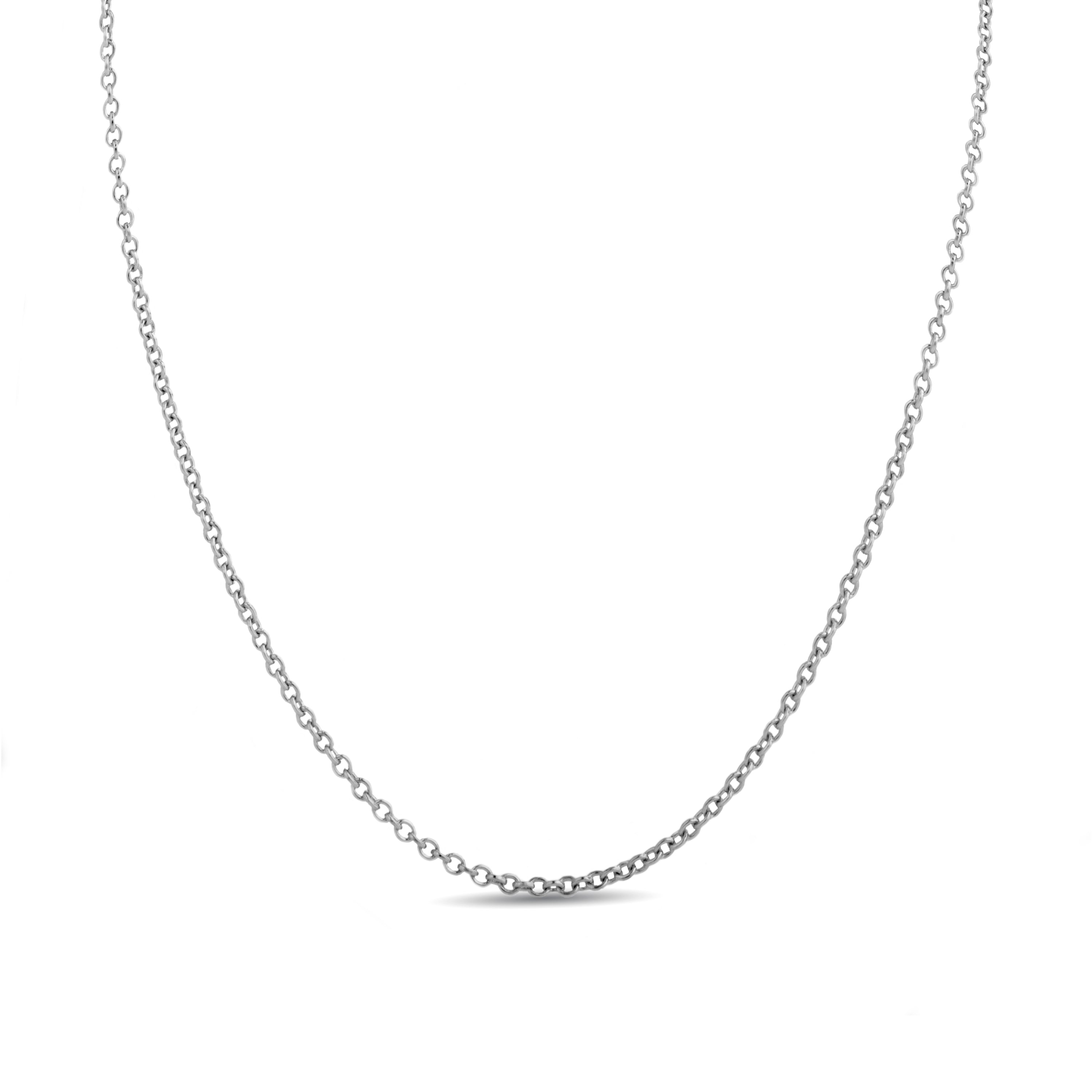 925 Sterling Silver Necklace with Rhodium Finish - Silver