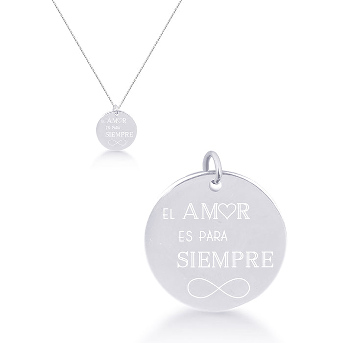 925 Sterling Silver Necklace with Rhodium Finish - My Sun