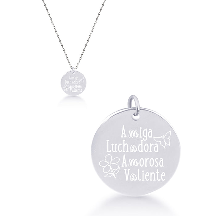 925 Sterling Silver Necklace with Rhodium Finish - My Sun