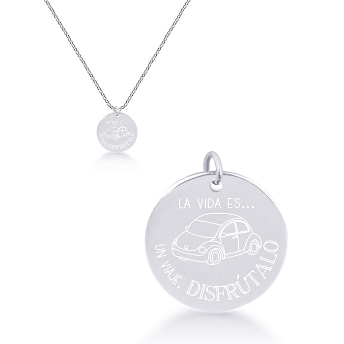925 Sterling Silver Necklace with Rhodium Finish - My Sun