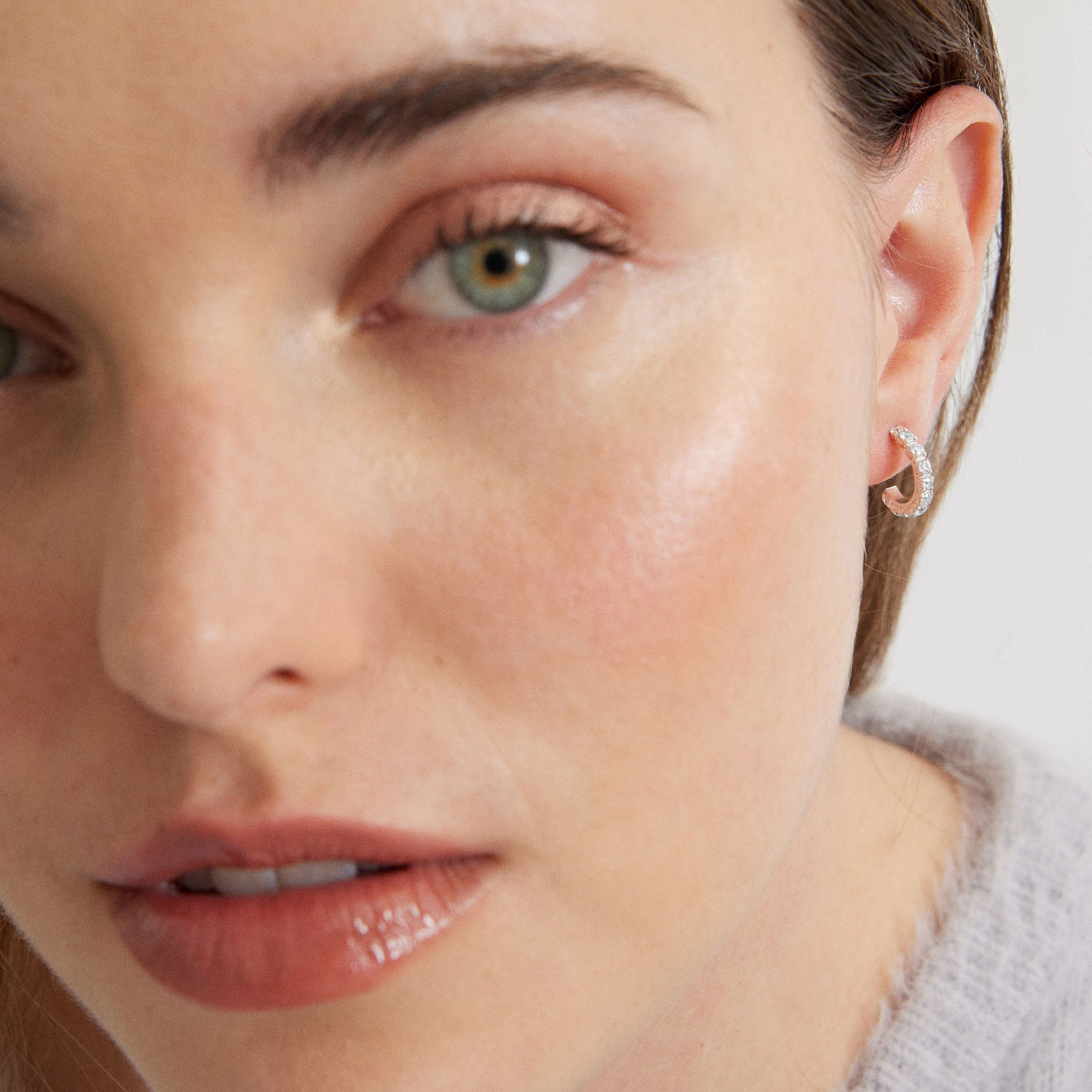 925 Sterling Silver Earrings with 18K Rose Gold Finish - Essential