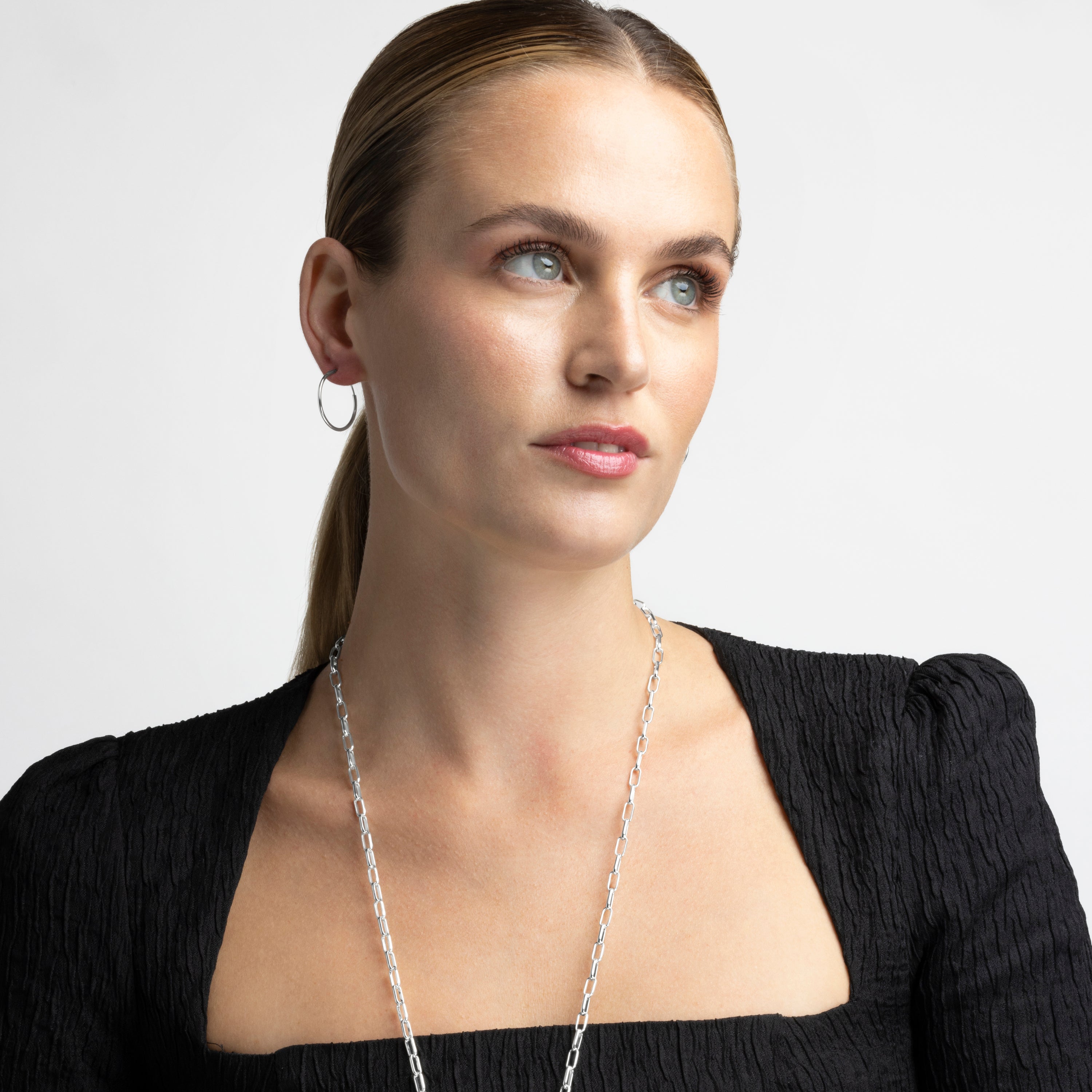 925 Sterling Silver Earrings with Rhodium Finish - Essential