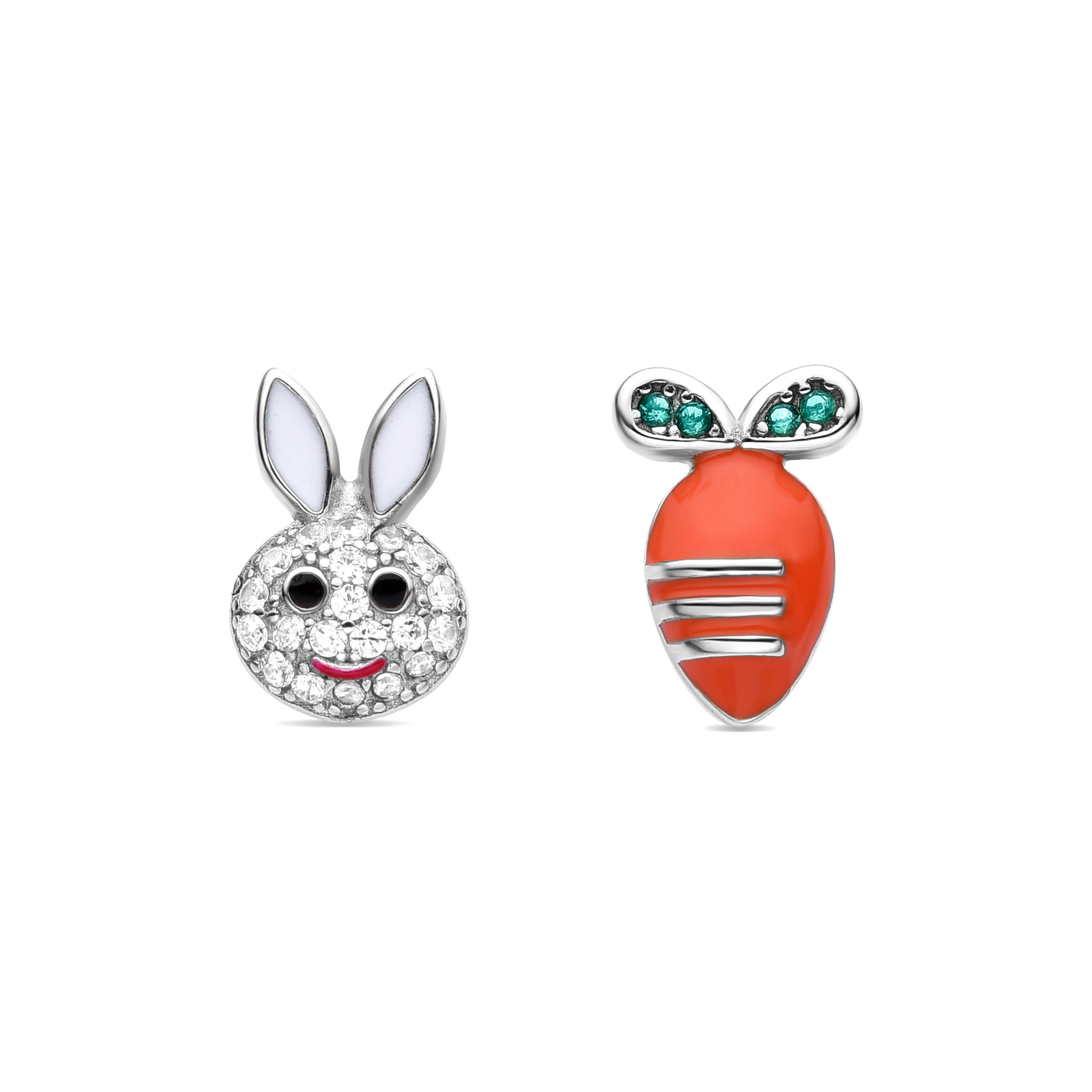 925 Sterling Silver Earrings with Rhodium Finish - Bunny