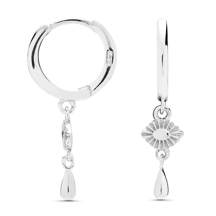 925 Sterling Silver Earrings with Rhodium Finish - Baradel
