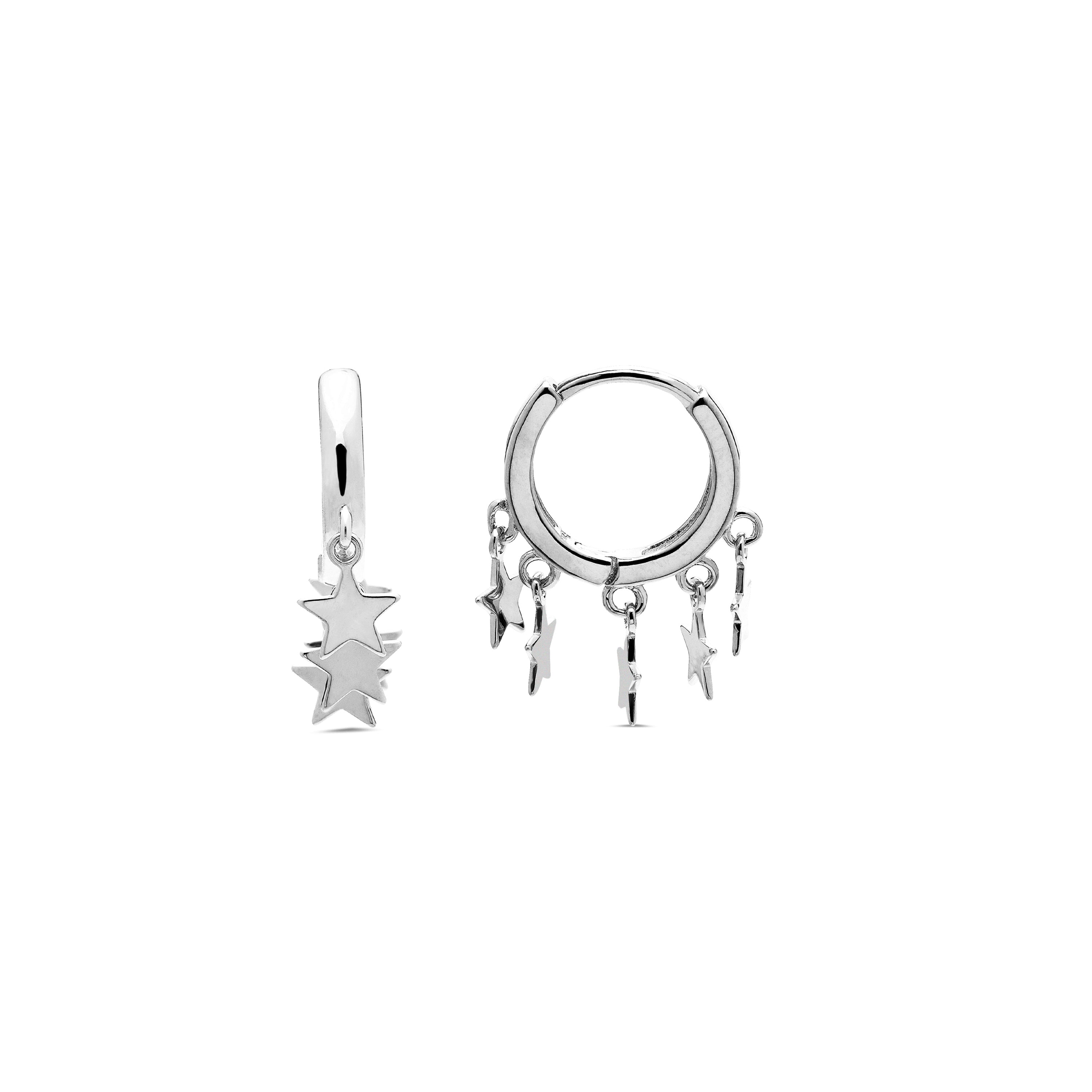 925 Sterling Silver Earrings with Rhodium Finish - Ruthcia