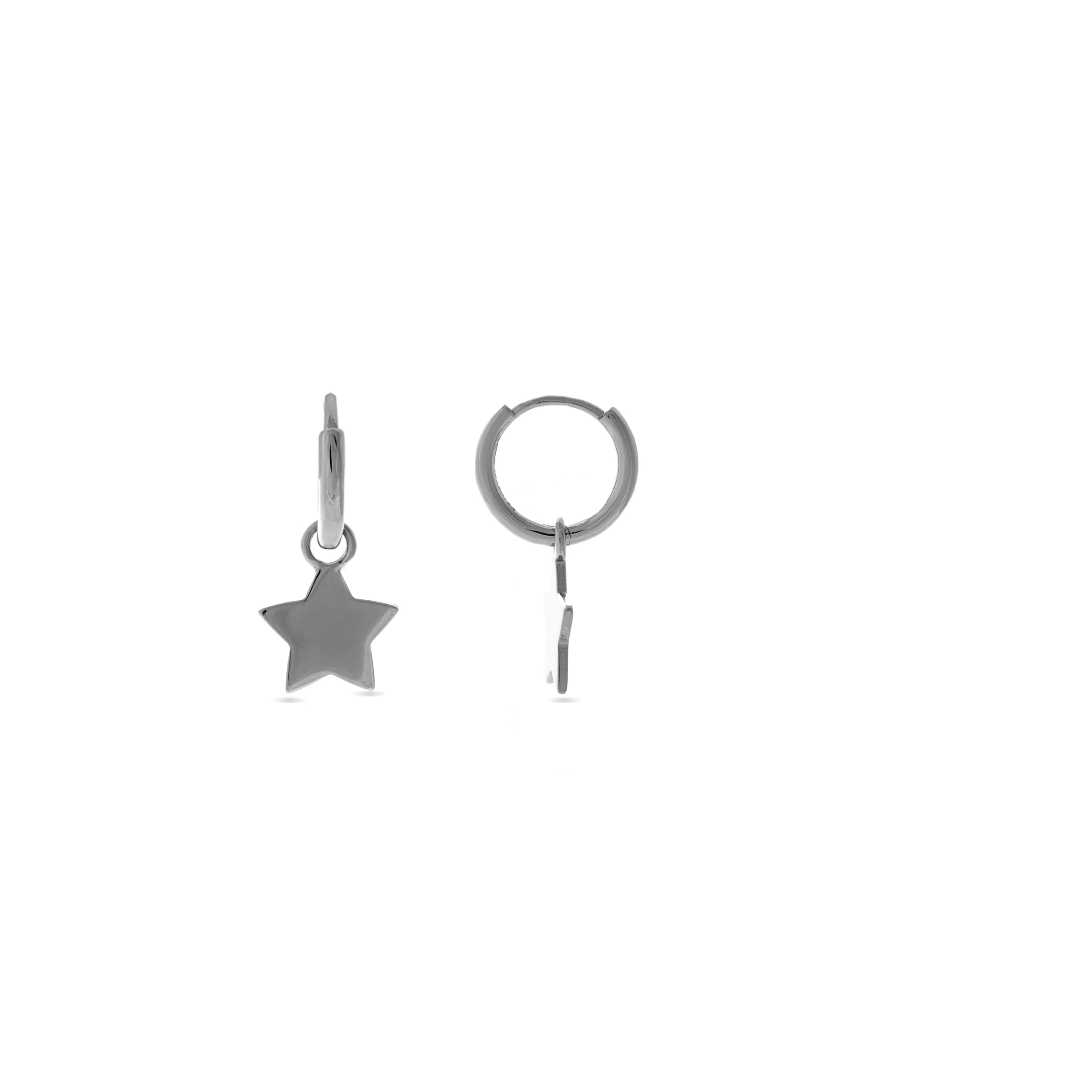 Pendientes de Plata de Ley 925 acabados en rodio - Estrella