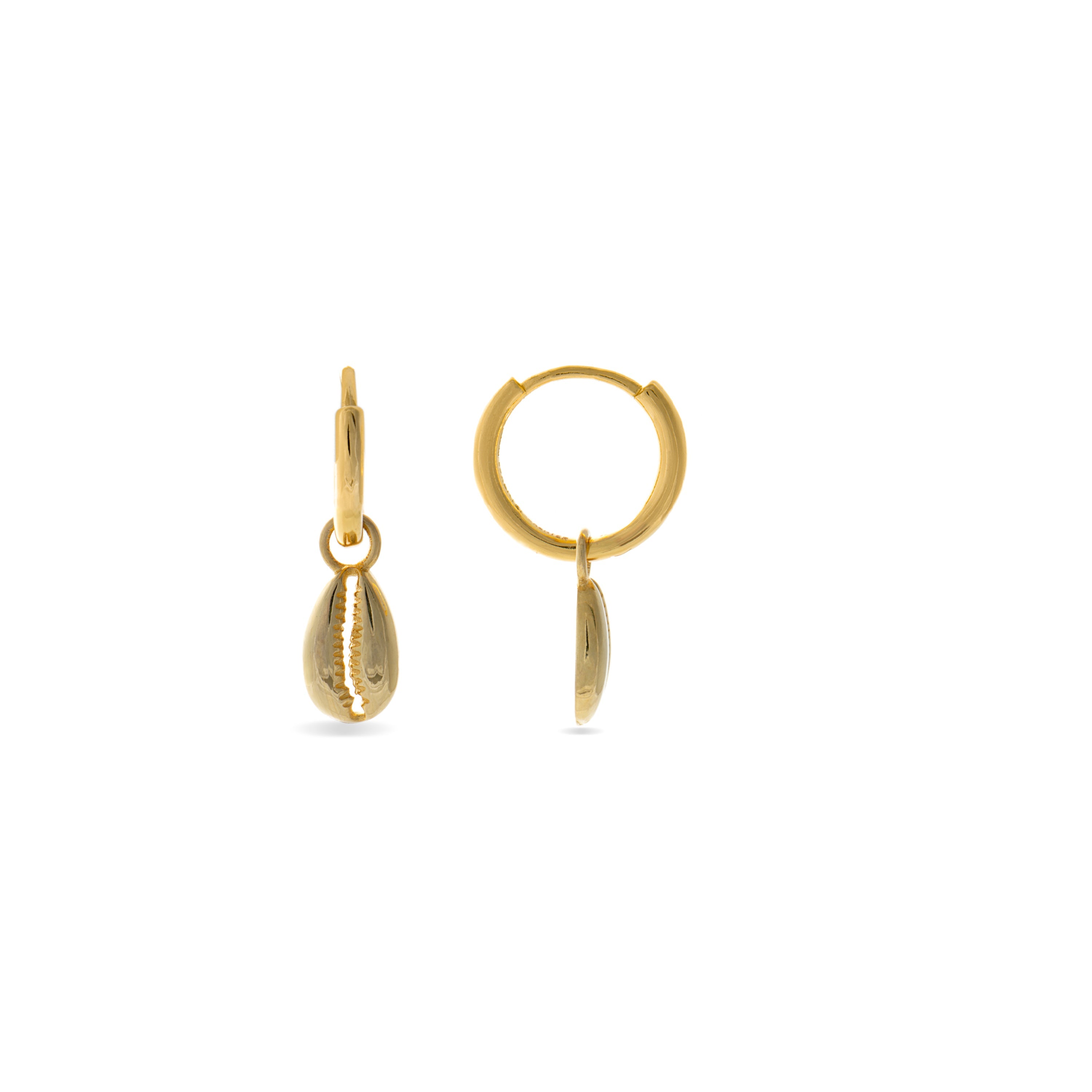 925 Sterling Silver Earrings with 18K Yellow Gold Finish - Sine