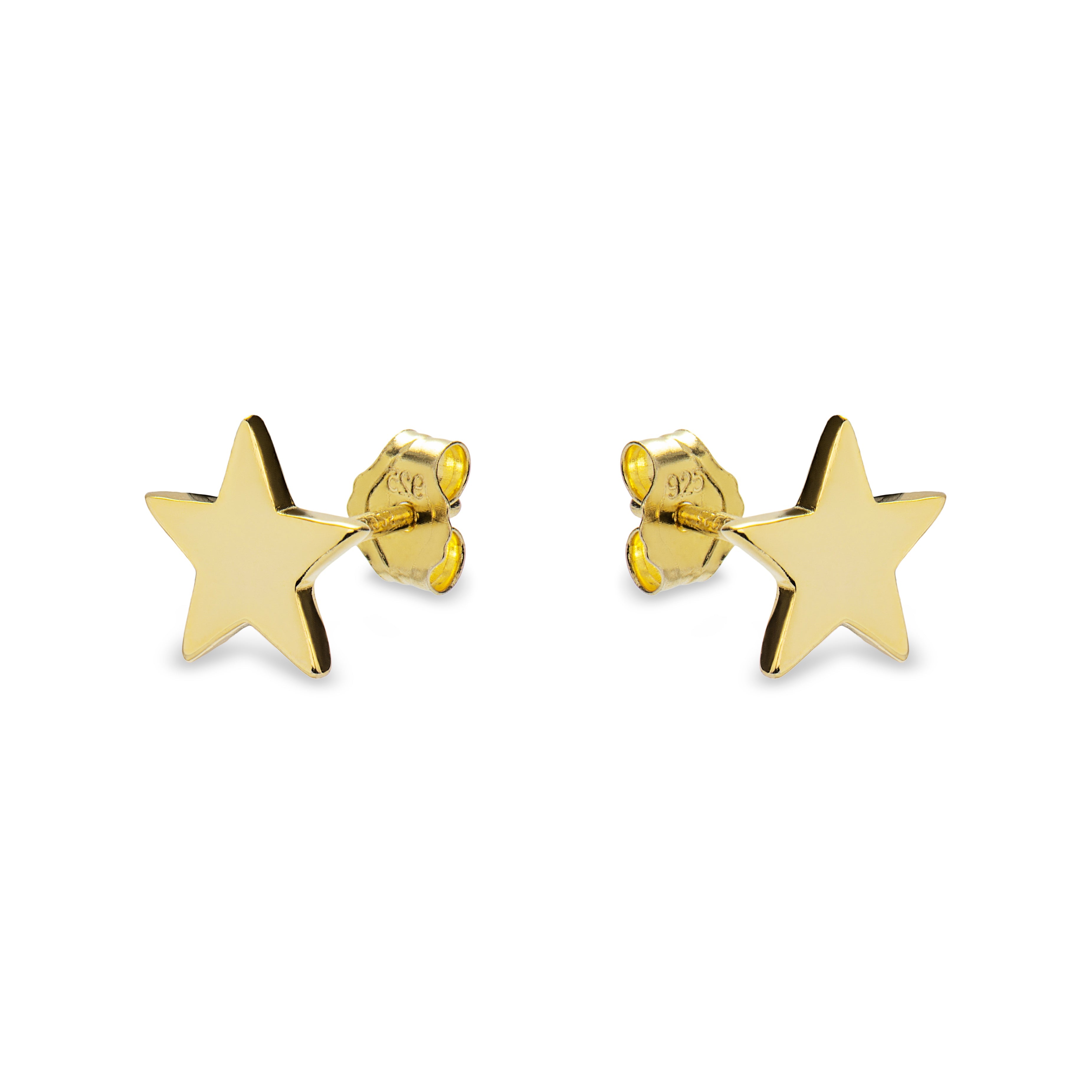925 Sterling Silver Earrings with 18K Yellow Gold Finish - Remih