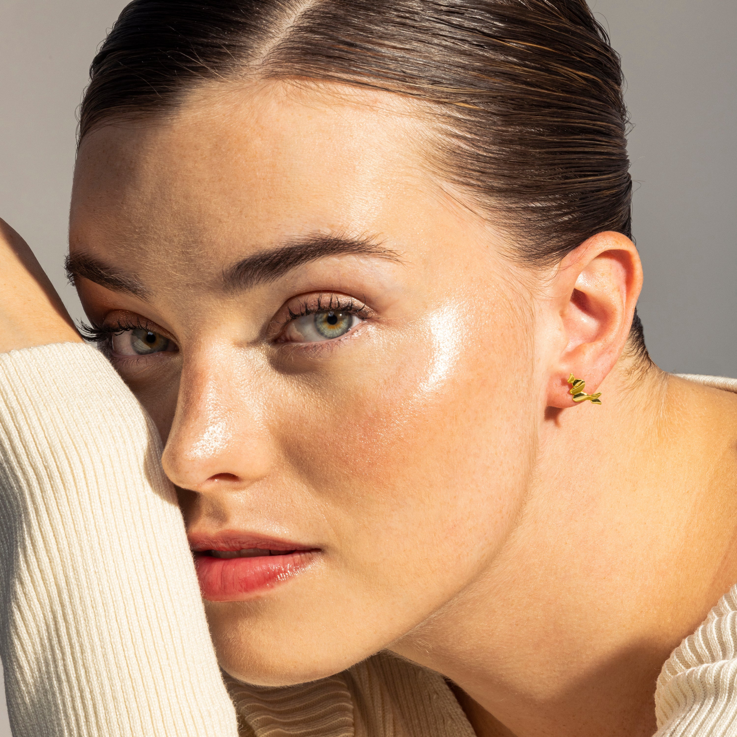 925 Sterling Silver Earrings with 18K Yellow Gold Finish - Vophia