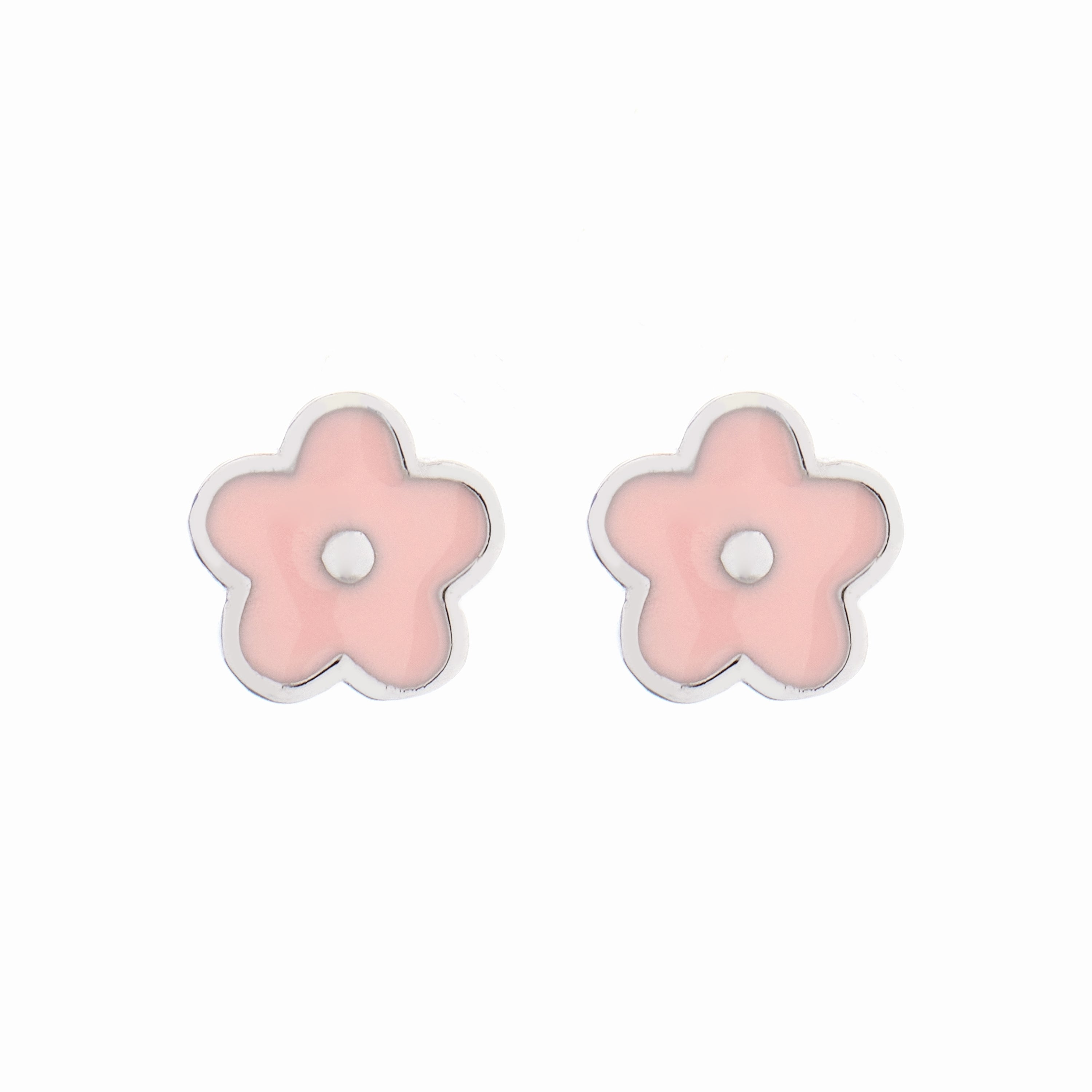 Pendientes de Plata de Ley 925 acabados en rodio - Flor