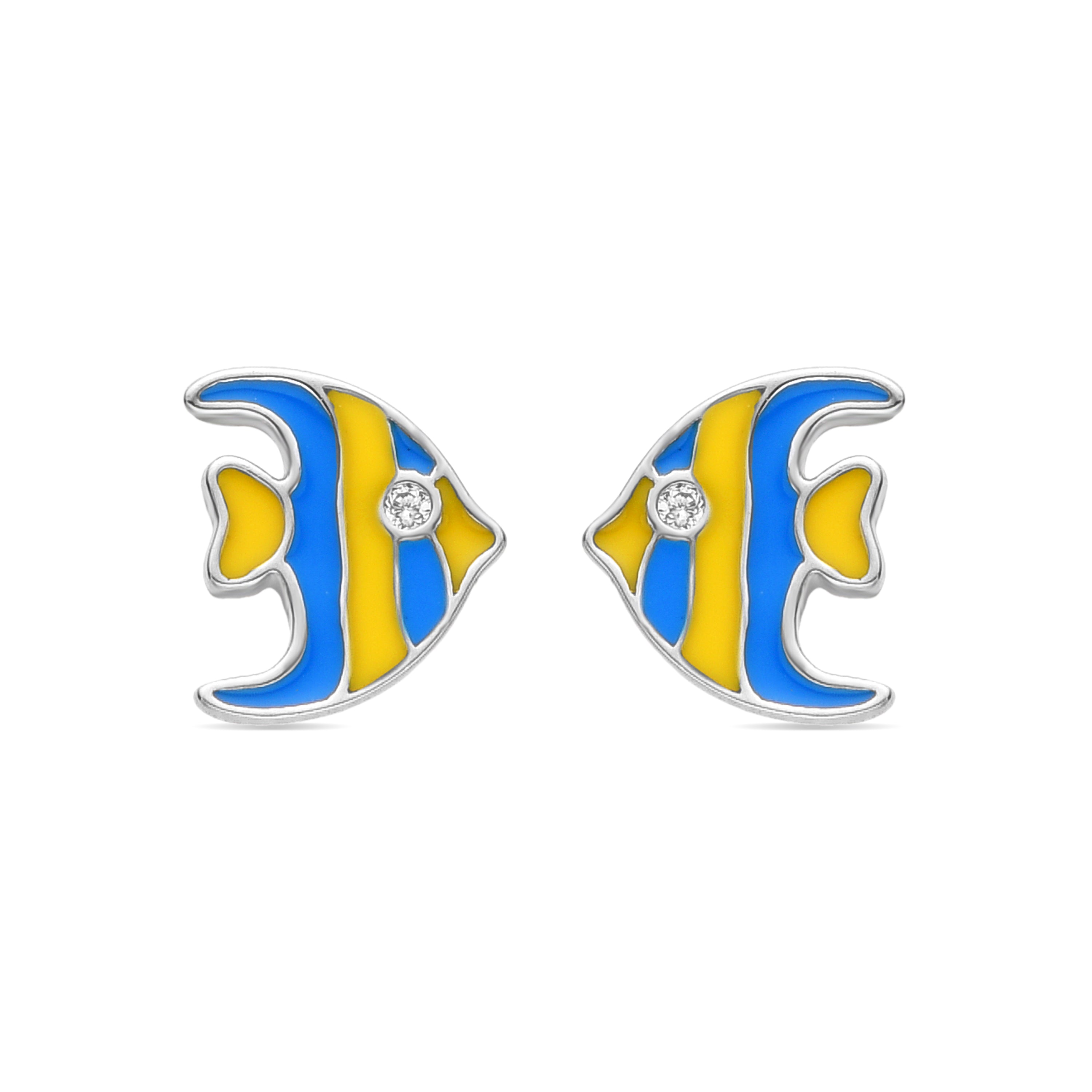 925 Sterling Silver Earrings with Rhodium Finish - Tianra