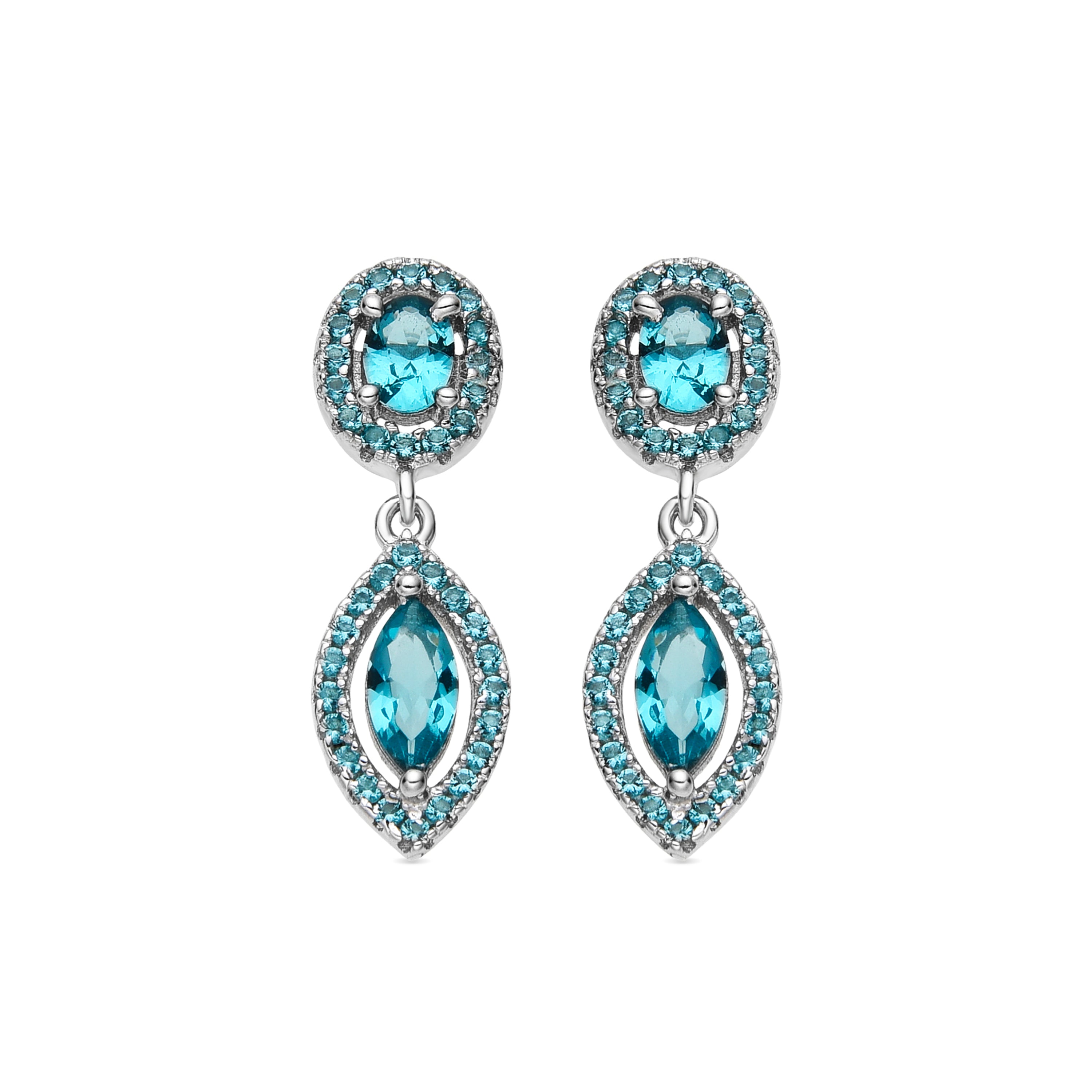 Pendientes Ontary de Plata de Ley 925 y Cuarzo hidrotermal verde - Ontary