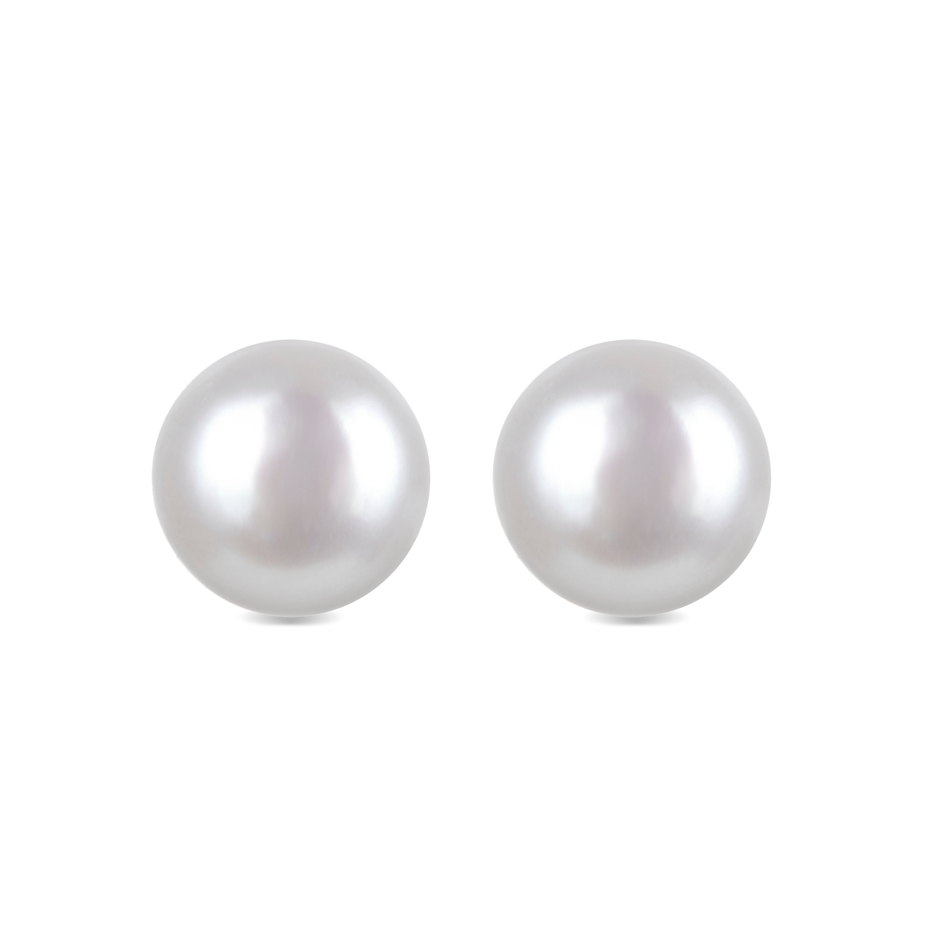Pendientes De Plata De Ley 925 con Perla Blanca acabado oro 18k - Básico