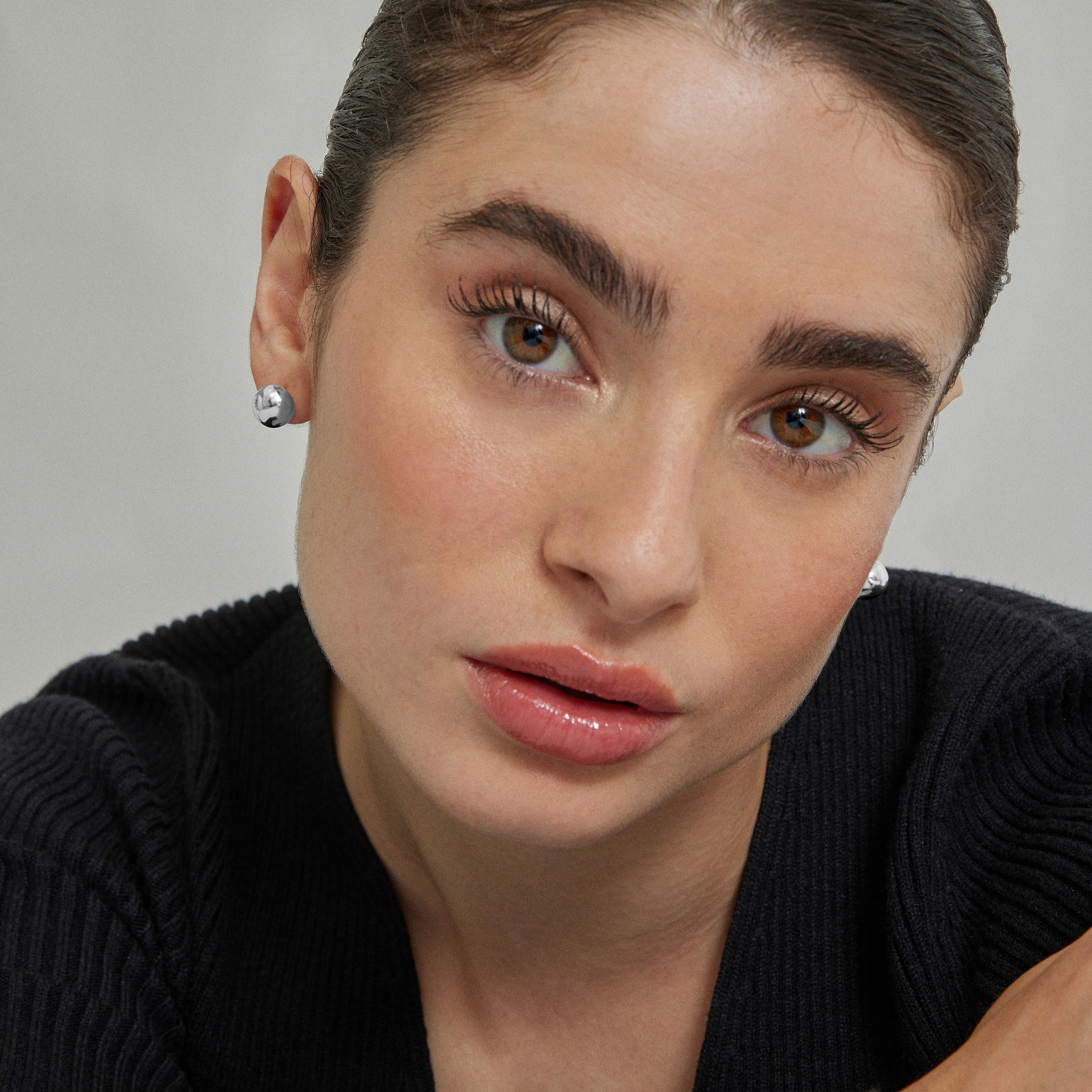 925 Sterling Silver Earrings with Rhodium Finish - Mosis