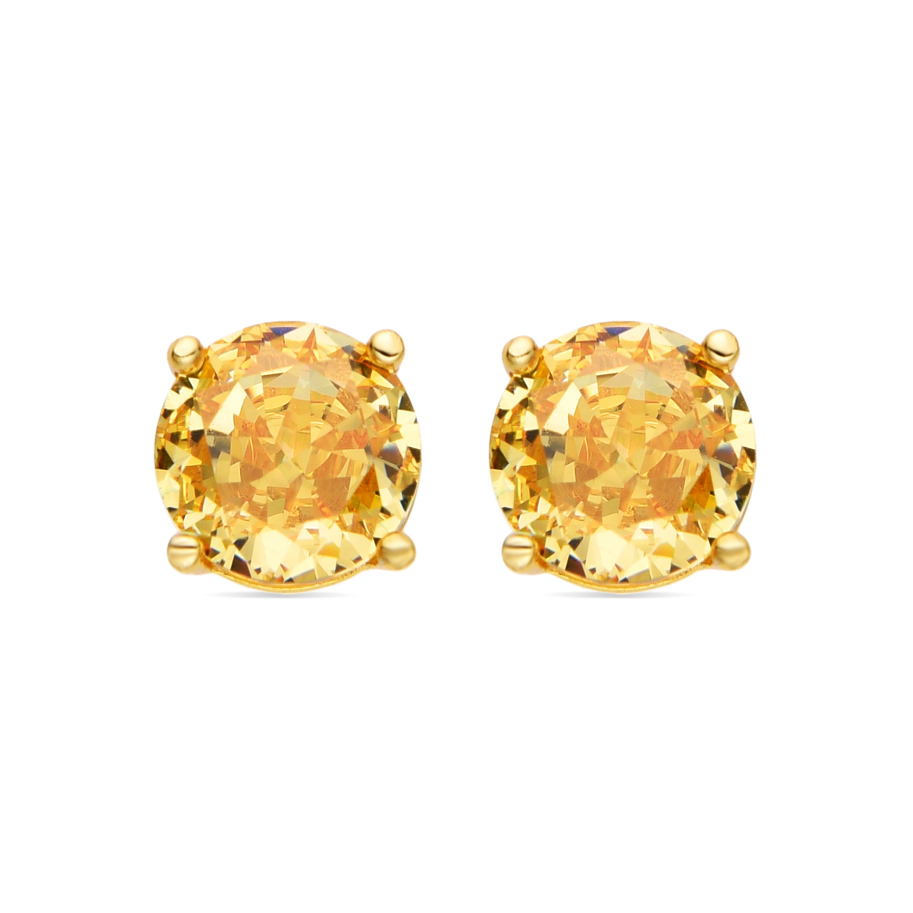 Pendientes de Plata de Ley 925 y Padparadscha acabado oro 18k - Baran
