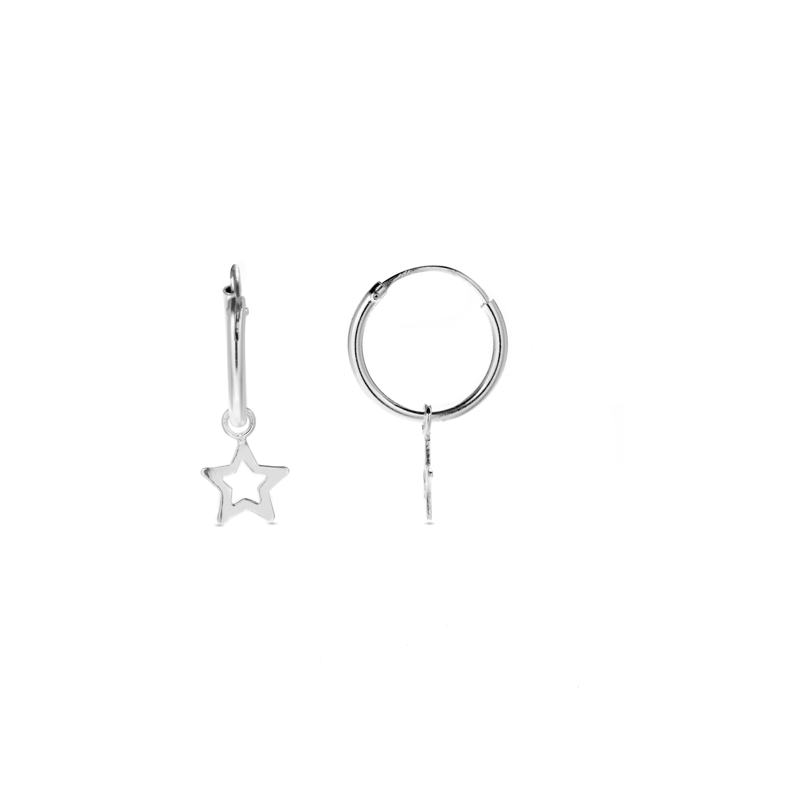 925 Sterling Silver Earrings with Rhodium Finish - Essential