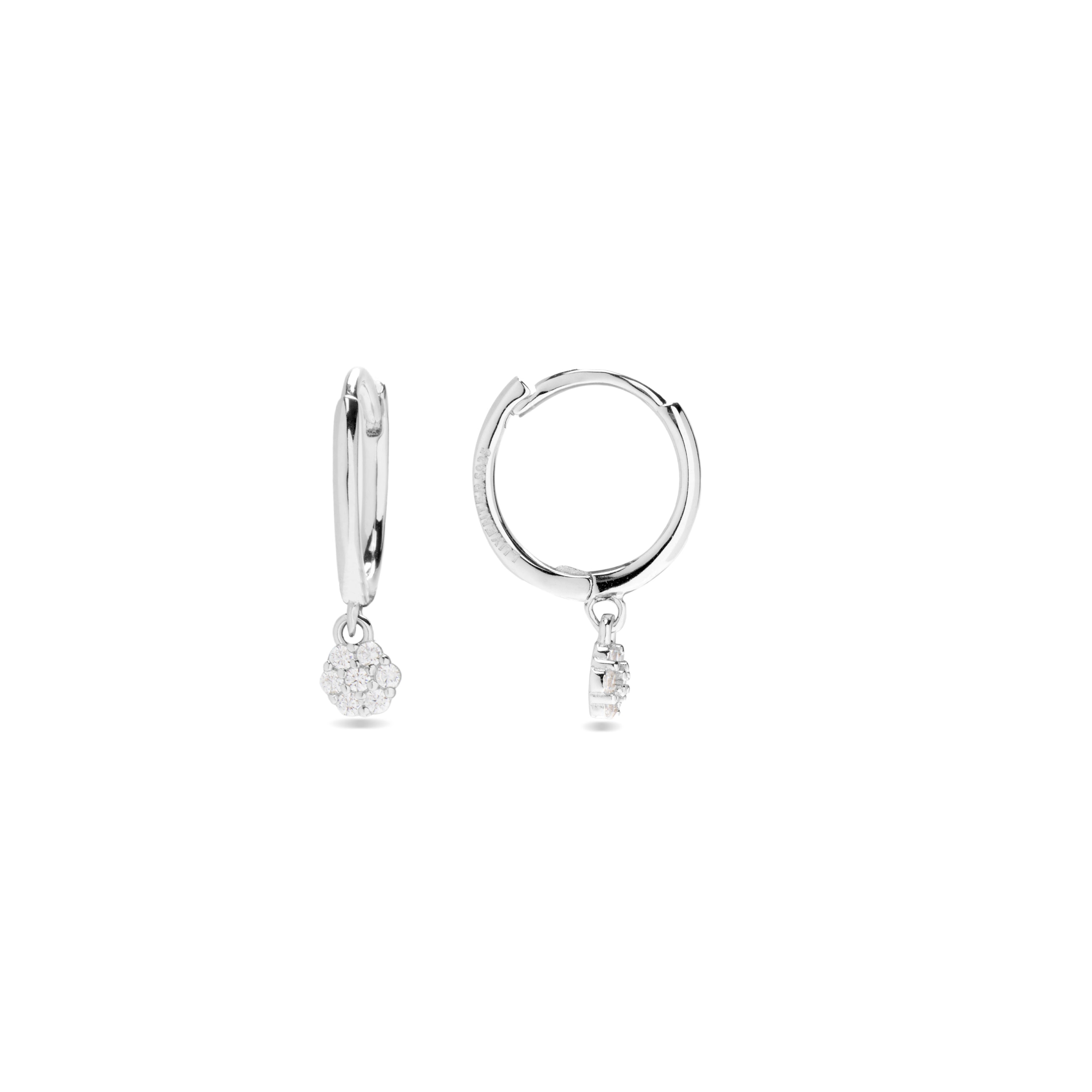 925 Sterling Silver Earrings with Rhodium Finish - Hamti