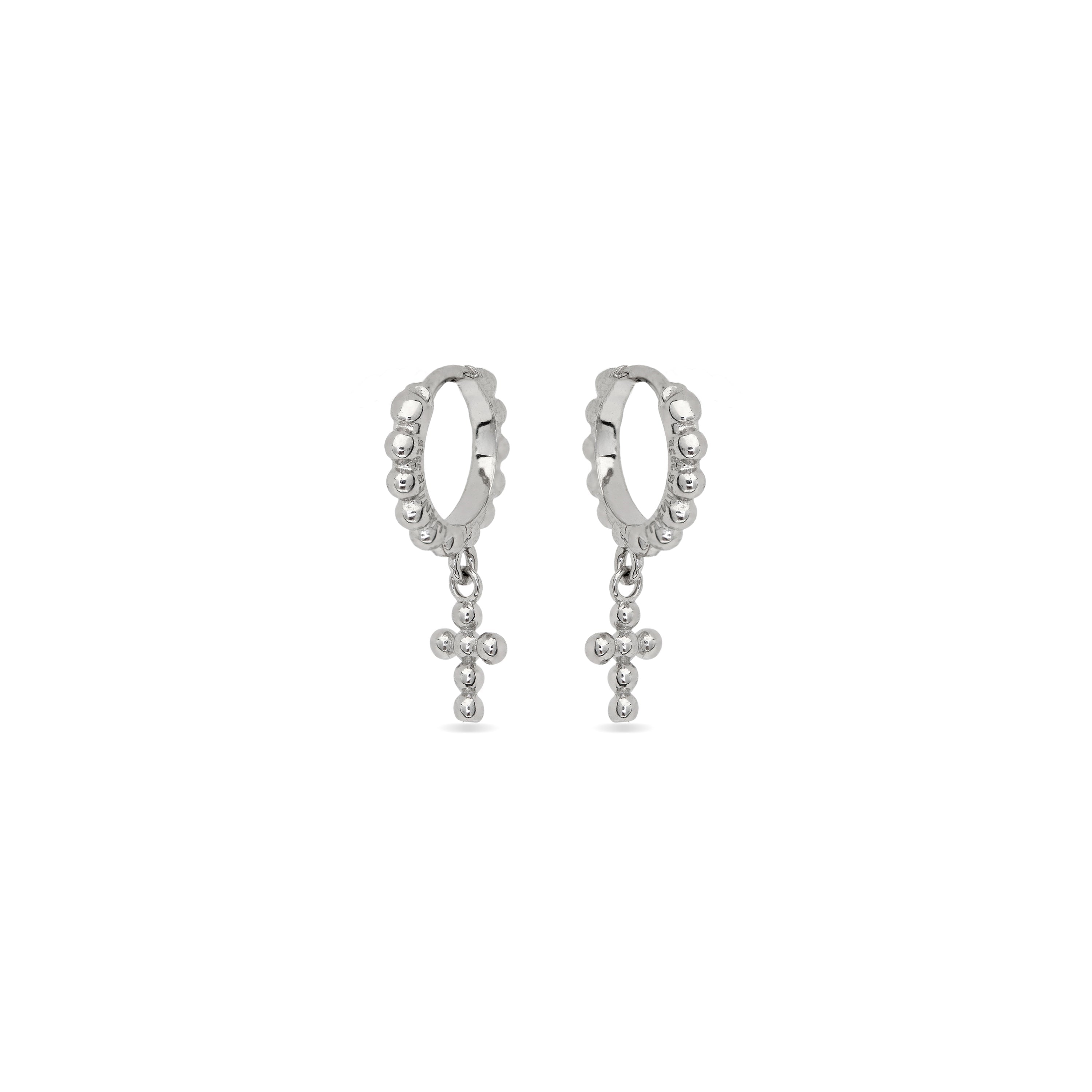 925 Sterling Silver Earrings with Rhodium Finish - Andrax