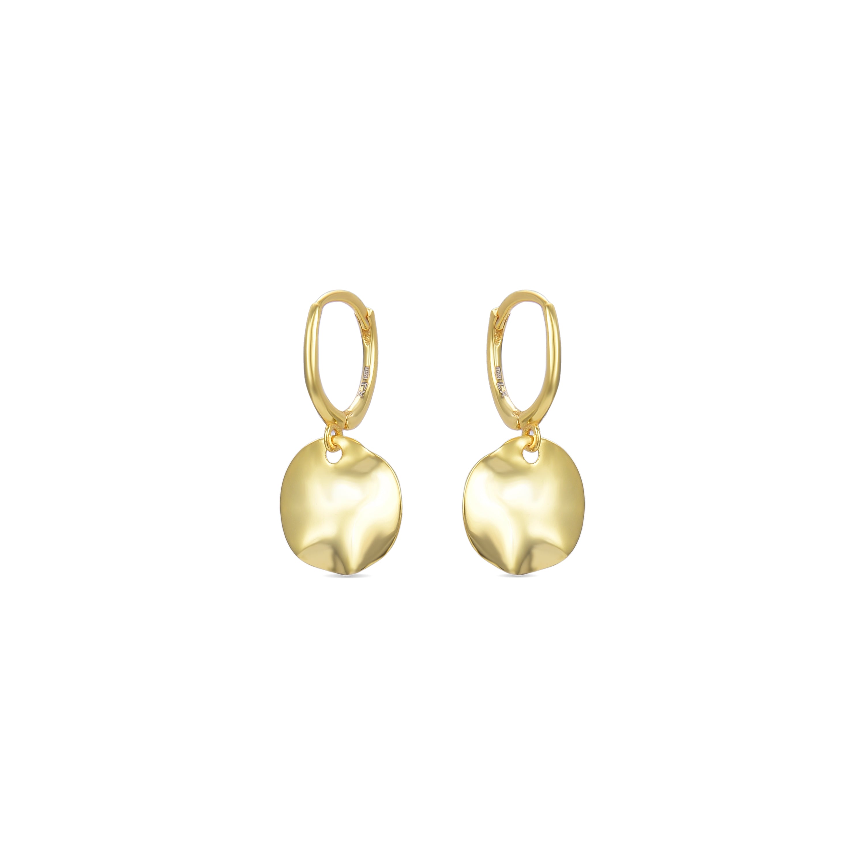 925 Sterling Silver Earrings with 18K Yellow Gold Finish - Midnak