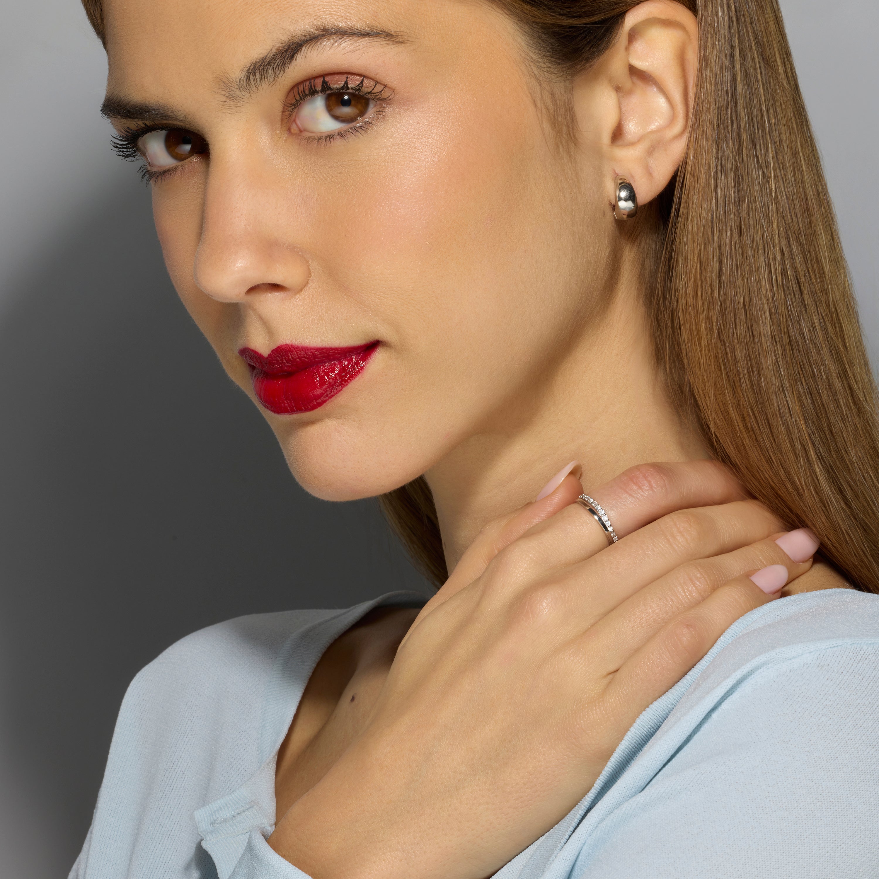 925 Sterling Silver Earrings with Rhodium Finish - Zarael