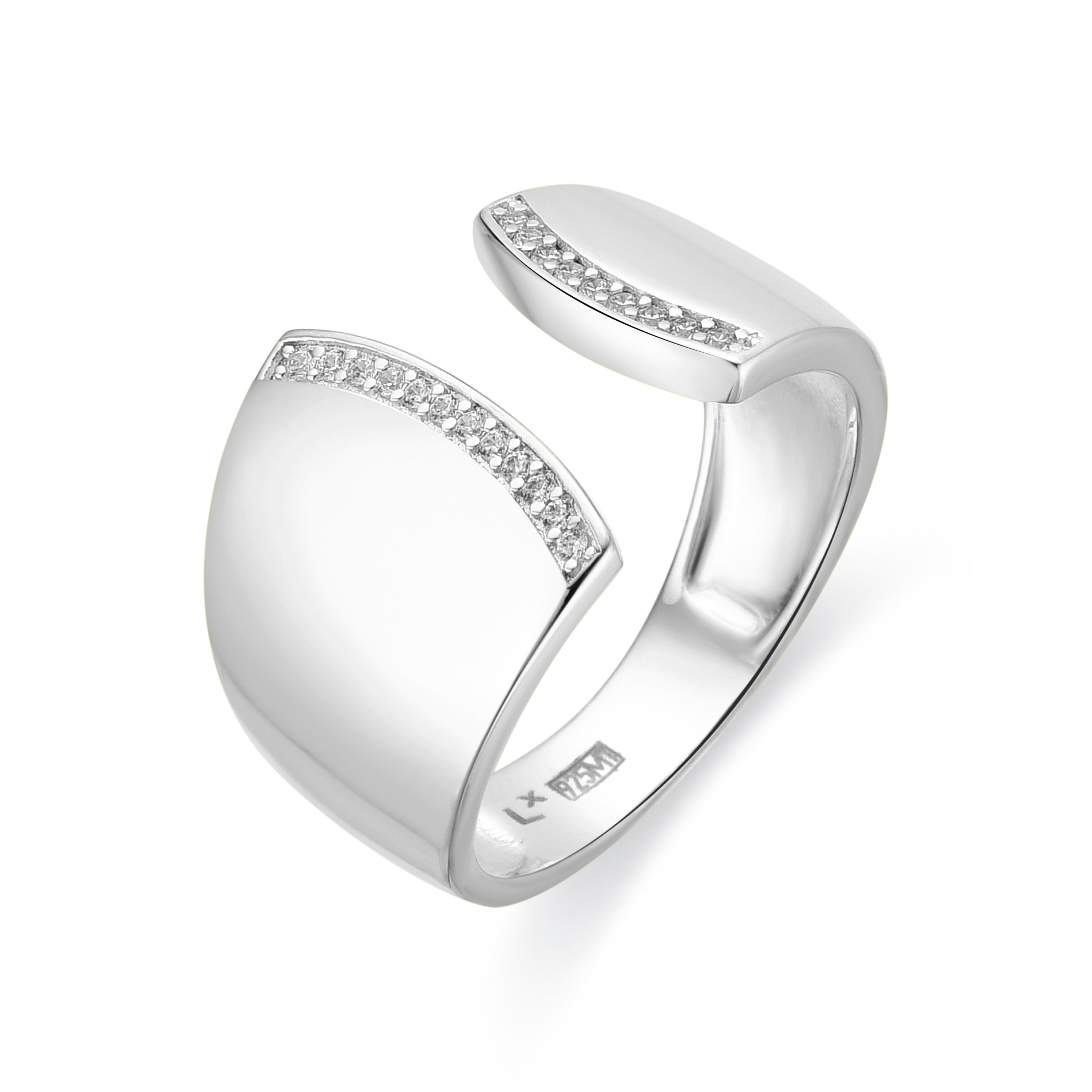 925 Sterling Silver Ring with Rhodium Finish - Kensi