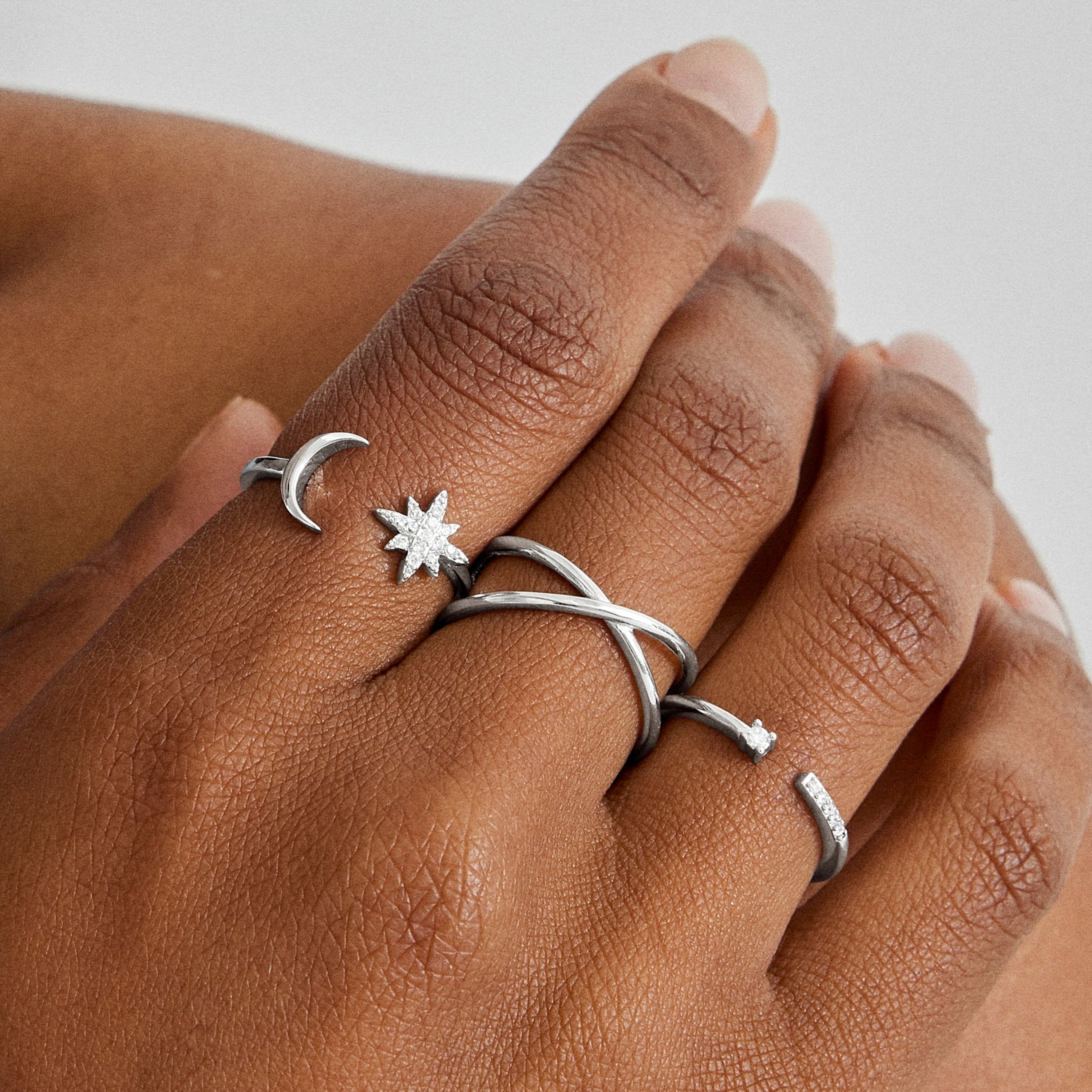 925 Sterling Silver Ring with Rhodium Finish - Danhew