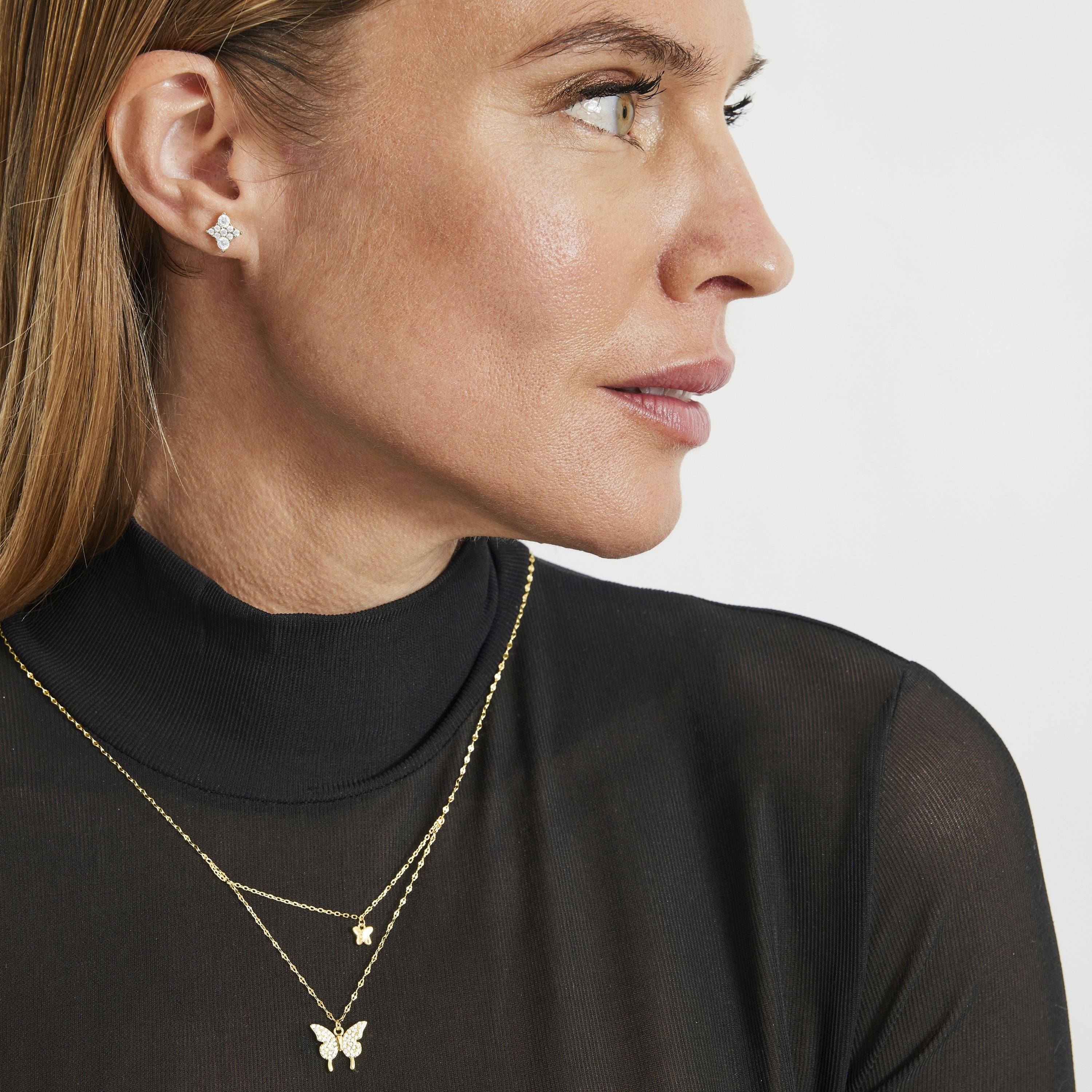 925 Sterling Silver Necklace with 18K Yellow Gold Finish - Ymi