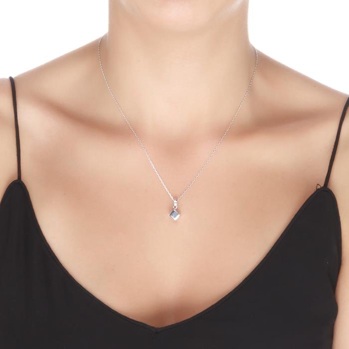 925 Sterling Silver Necklace with Rhodium Finish - Yedia
