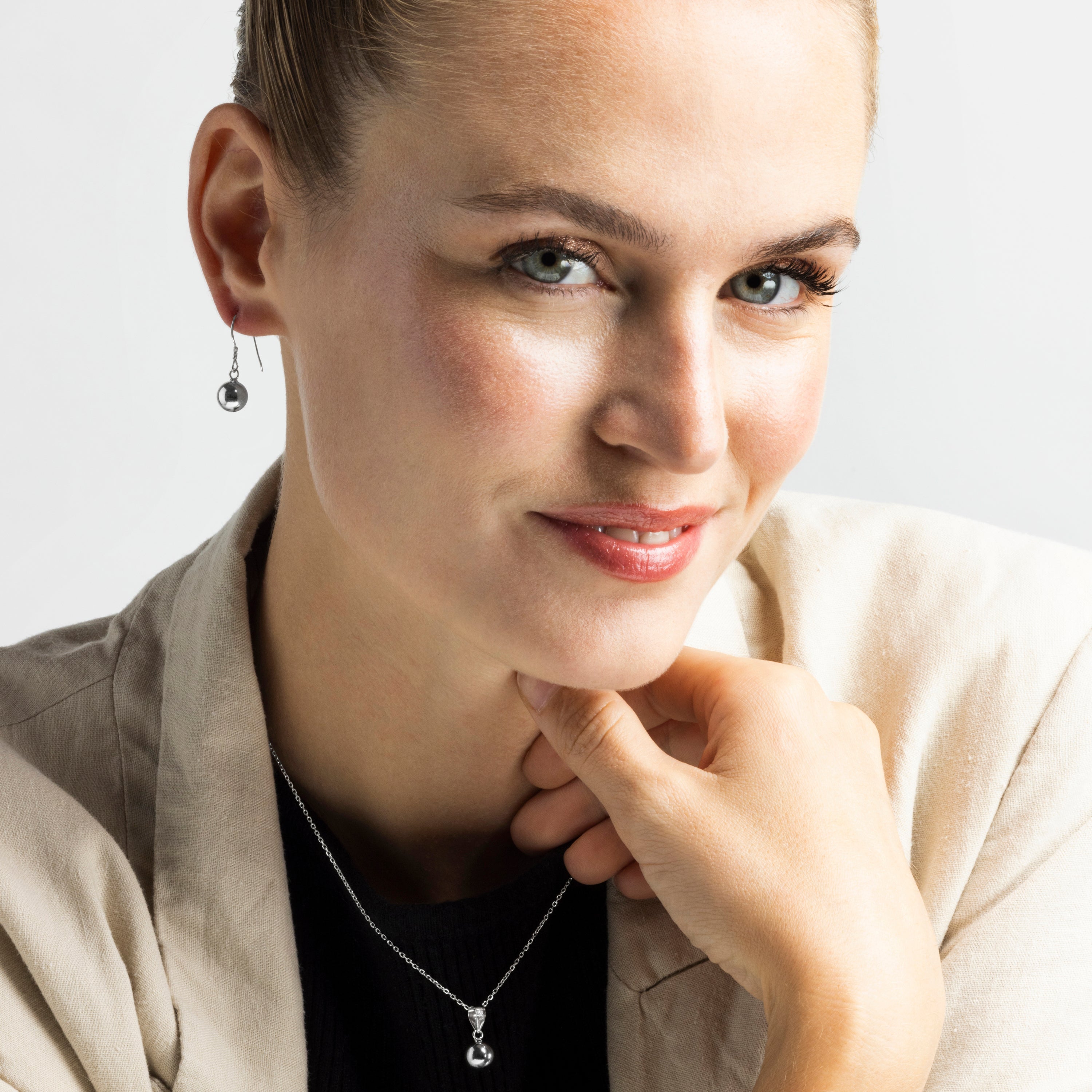 925 Sterling Silver Necklace with Rhodium Finish - Yedia