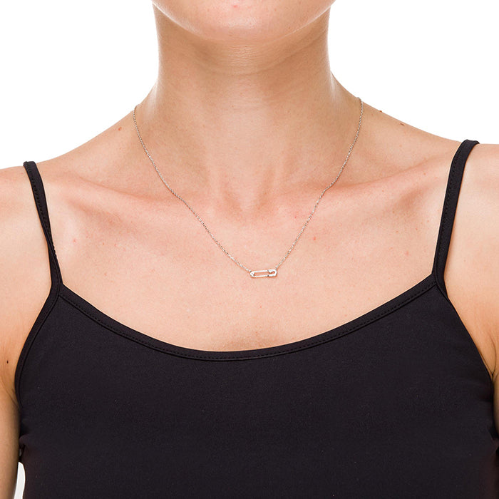 925 Sterling Silver Necklace with Rhodium Finish - Unmissable
