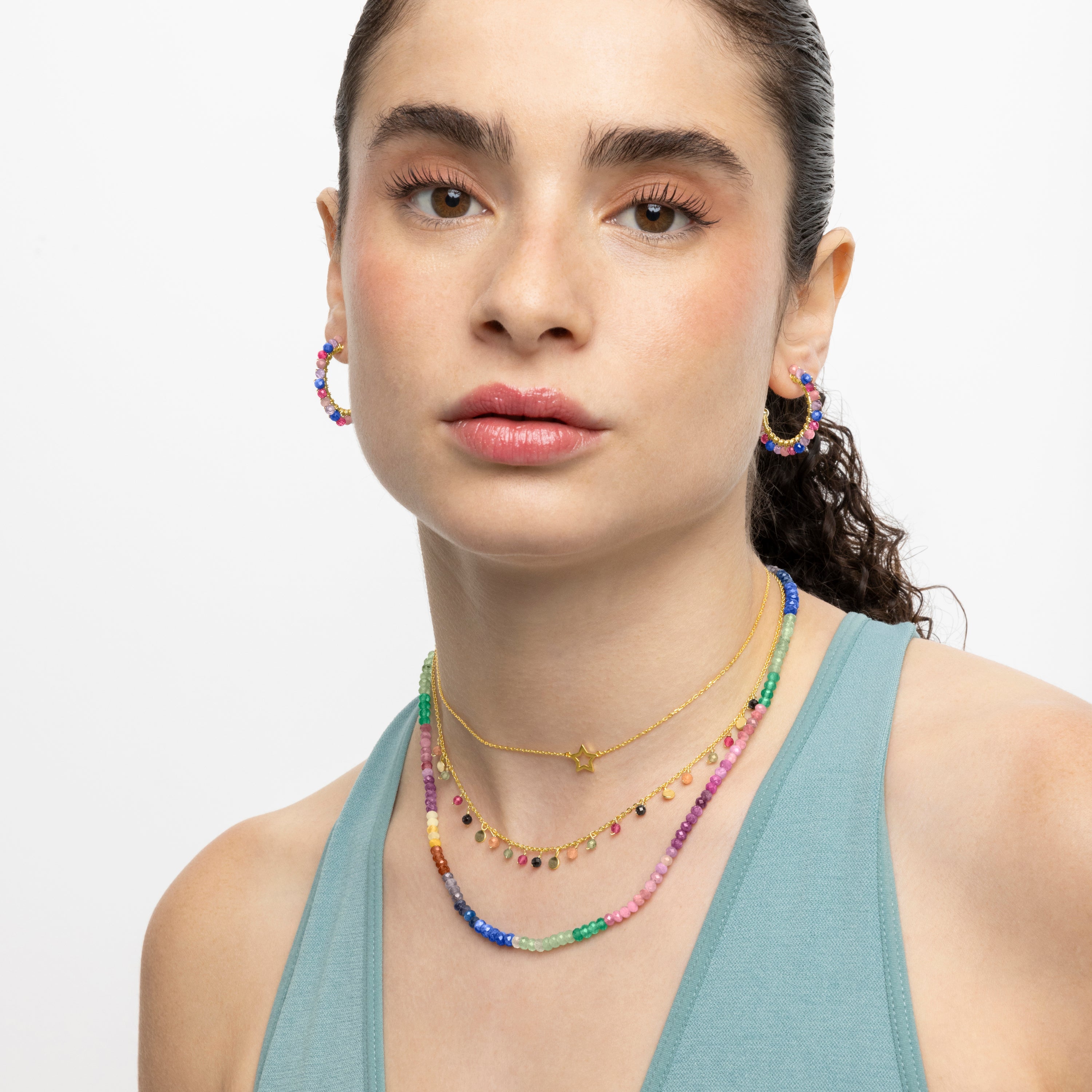 925 Sterling Silver Necklace with 18k Gold Finish - Bandoead