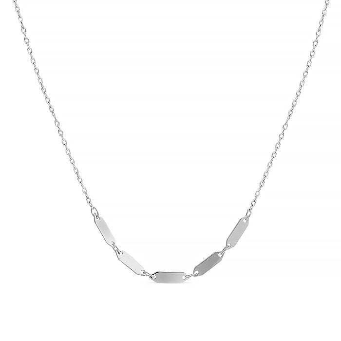 925 Sterling Silver Necklace with Rhodium Finish - Loskat