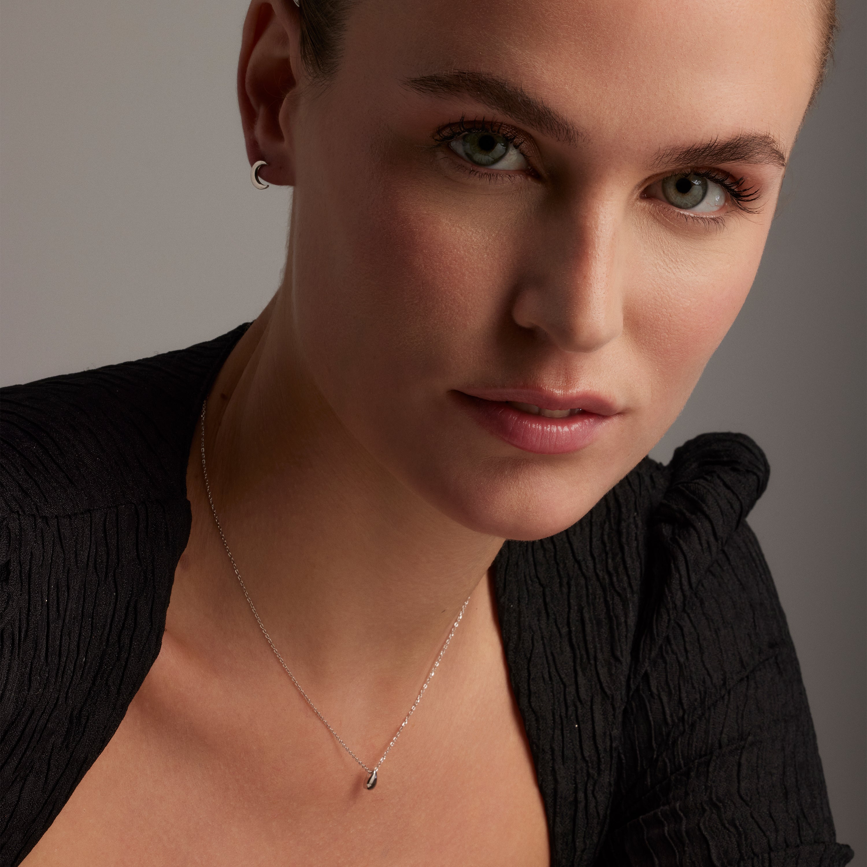 925 Sterling Silver Necklace with Rhodium Finish - Heshi