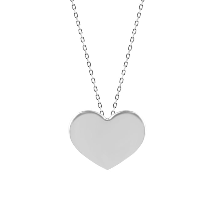 925 Sterling Silver Necklace with Rhodium Finish - Heart