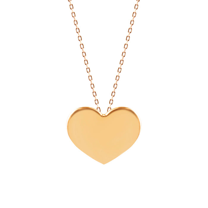 925 Sterling Silver Necklace with 18K Rose Gold Finish - Heart