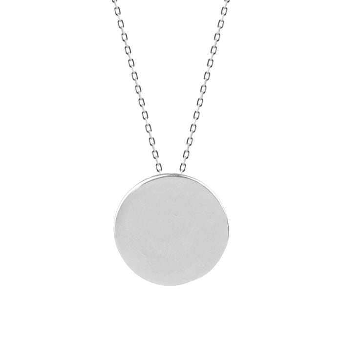 925 Sterling Silver Necklace with Rhodium Finish - Circle