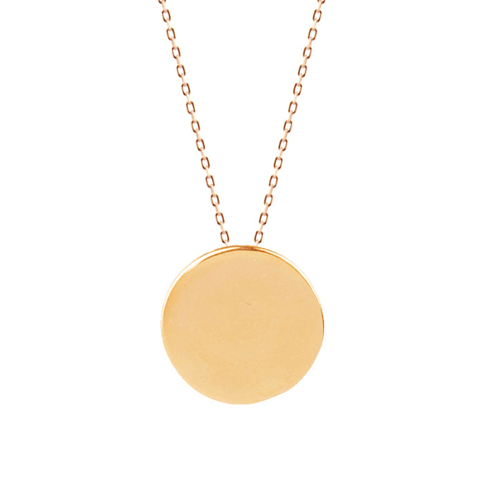 925 Sterling Silver Necklace with 18K Rose Gold Finish - Circle