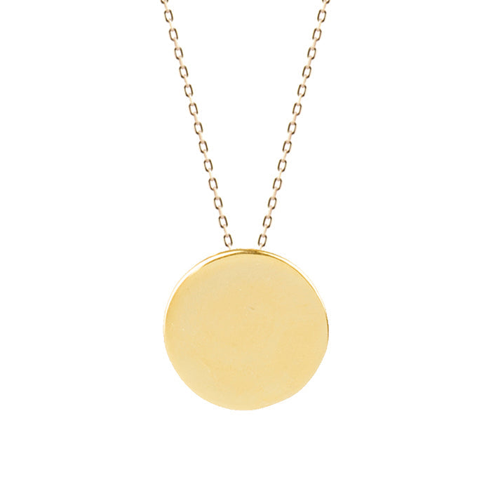925 Sterling Silver Necklace with 18K Yellow Gold Finish - Circle