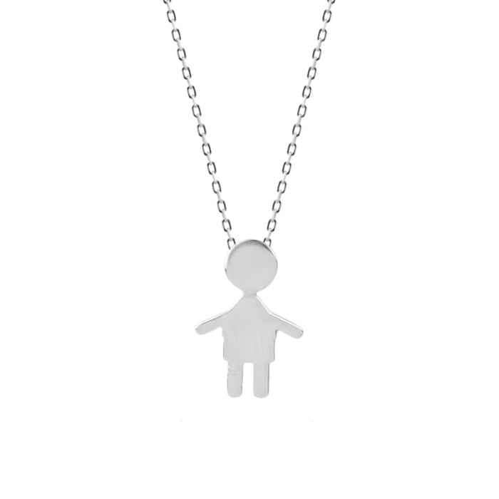 925 Sterling Silver Necklace with Rhodium Finish - Child