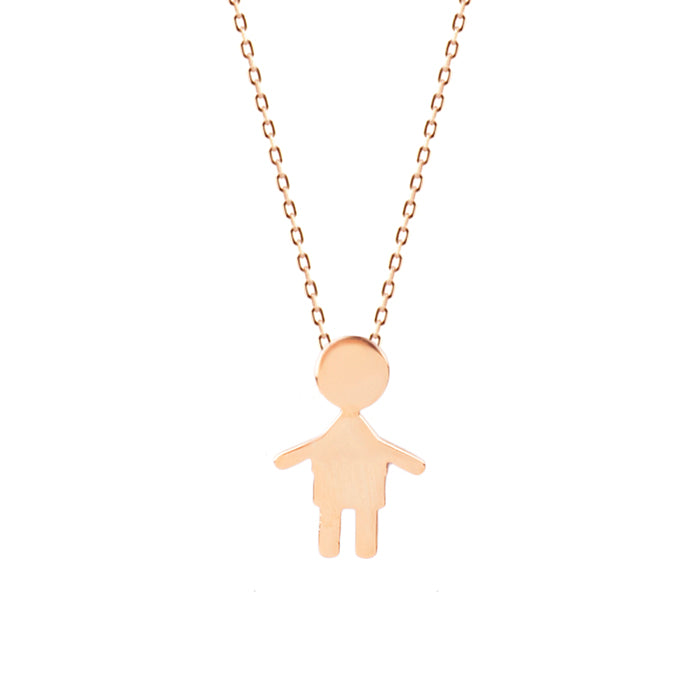 925 Sterling Silver Necklace with 18K Rose Gold Finish - Child