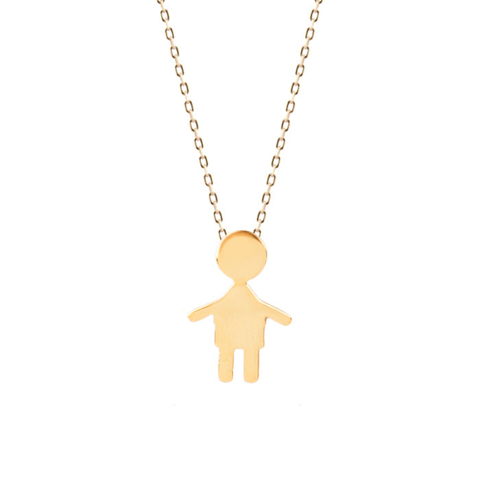 925 Sterling Silver Necklace with 18K Yellow Gold Finish - Child