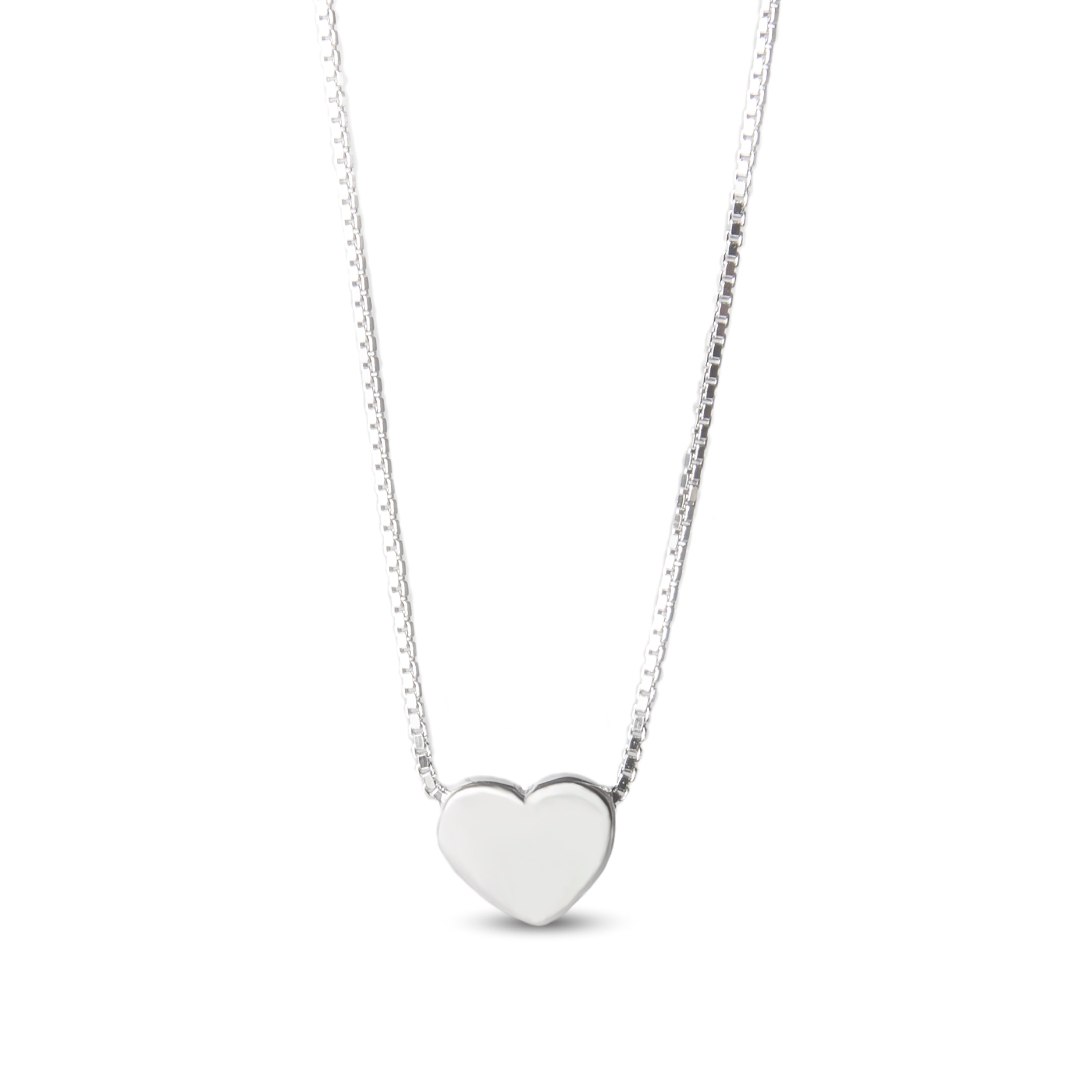 925 Sterling Silver Necklace with Rhodium Finish - Heart