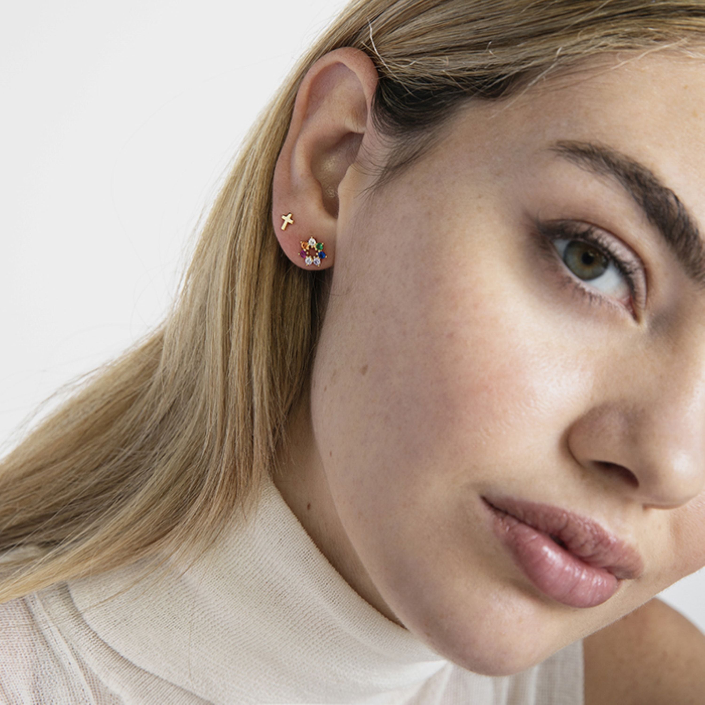 Piercing de Plata de Ley 925 acabado en oro amarillo 18K - Trira
