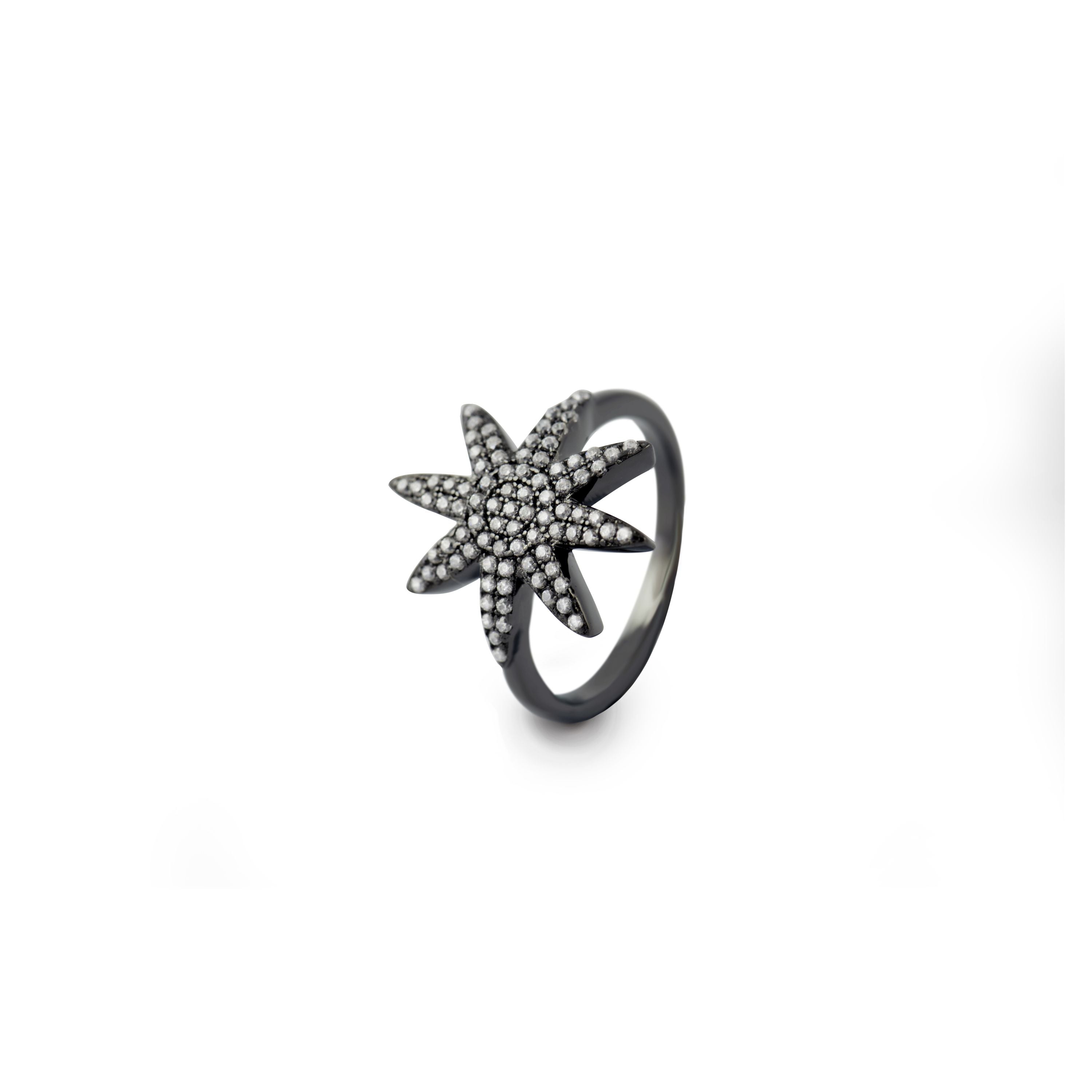 925 Sterling Silver Ring with Rhodium Finish - Zosa