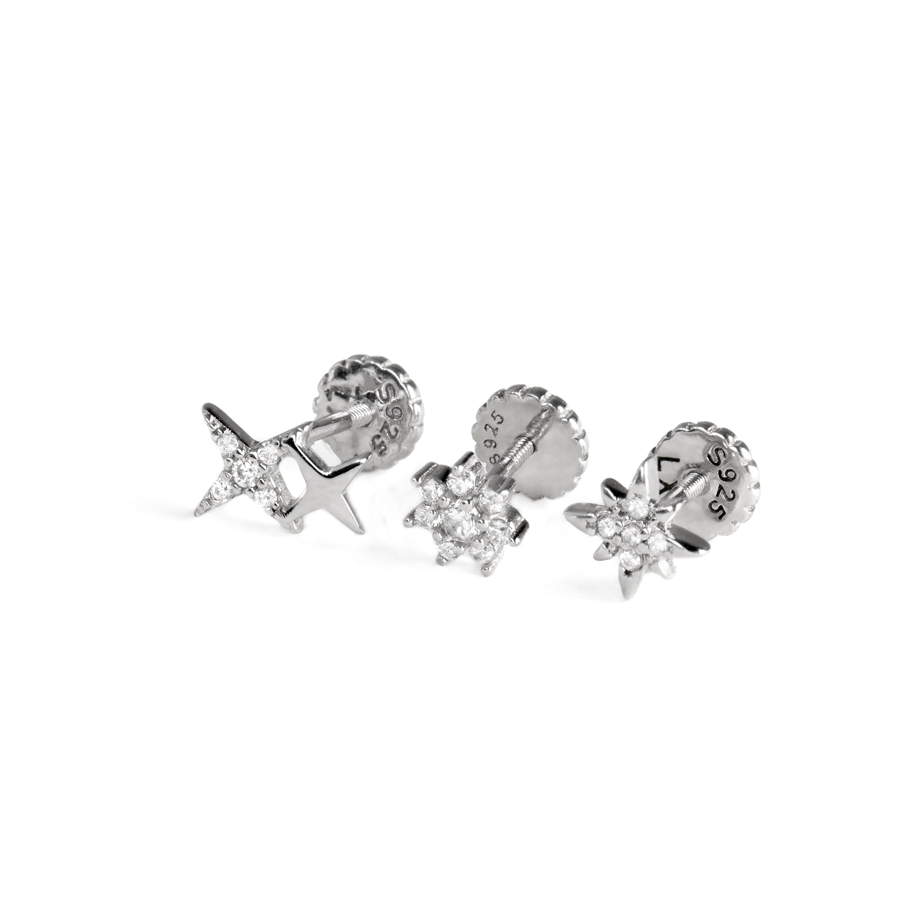 Set de Piercings Tingio, Terwise y Fanti de Plata de Ley 925