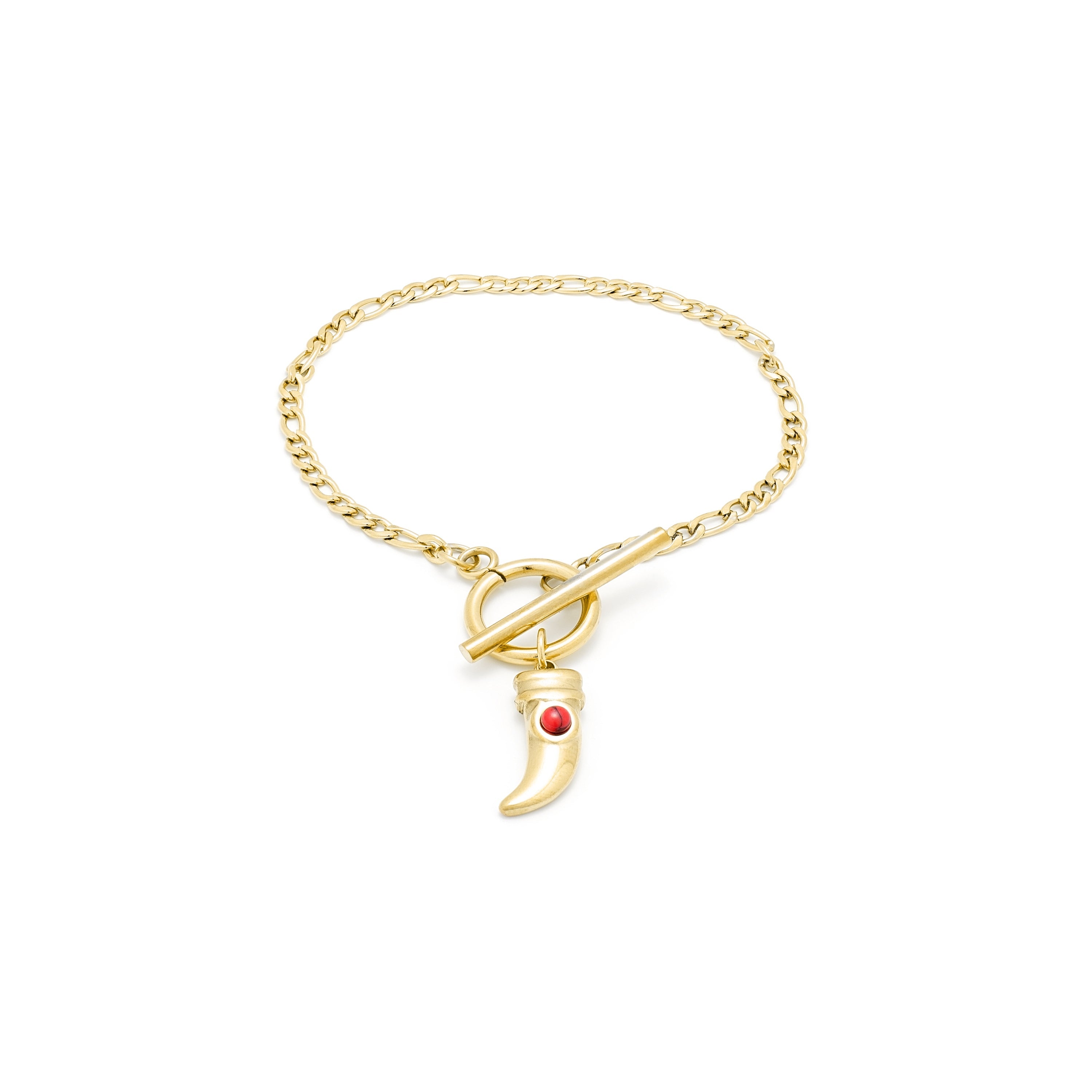 Coral bracelet finished in 18K yellow gold - Almia